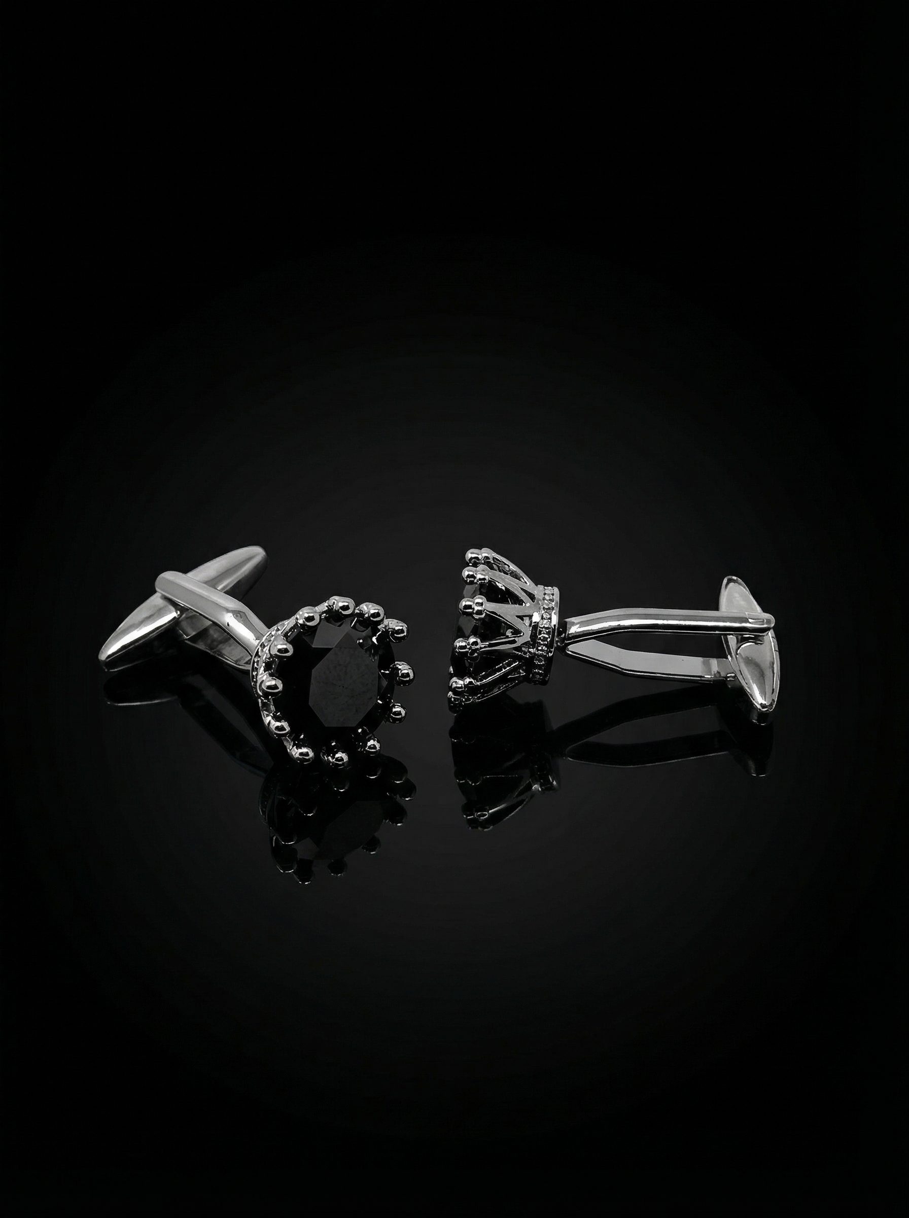 Black Solitaire Cufflinks Tivaaro