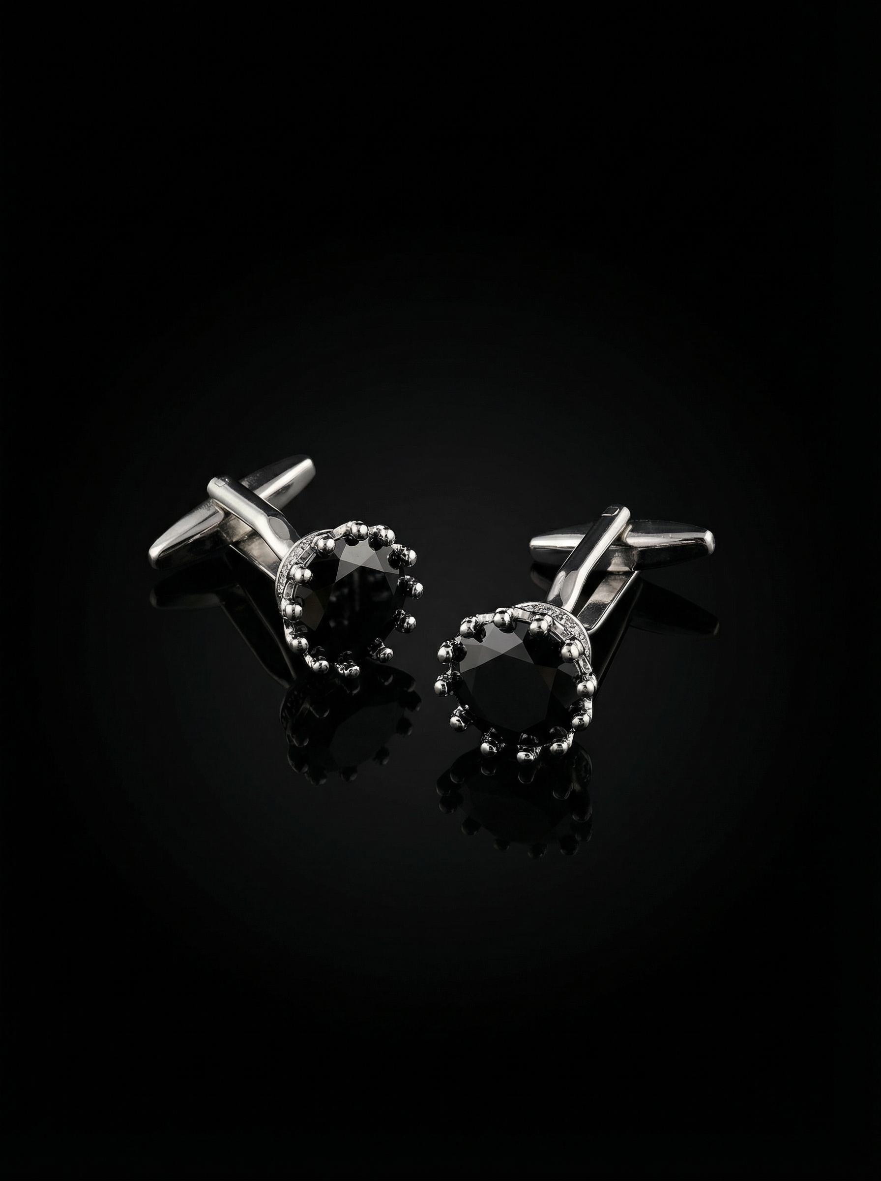 Black Solitaire Cufflinks Tivaaro