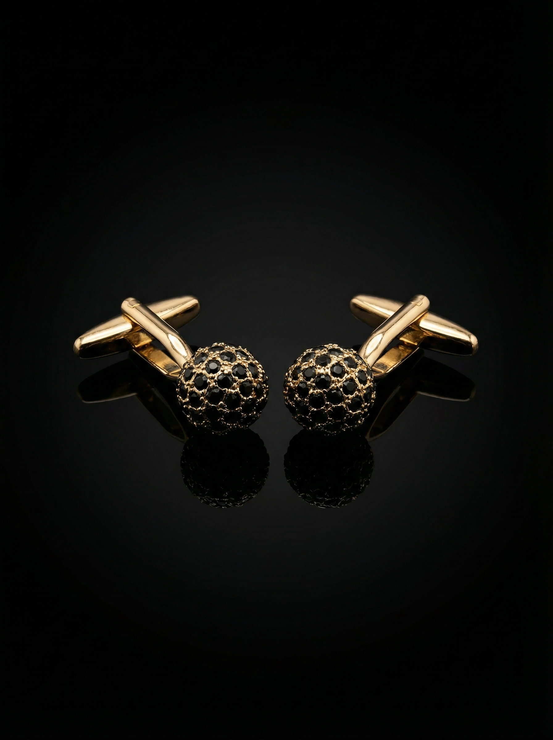 Black Stone Sphere Cufflinks Tivaaro