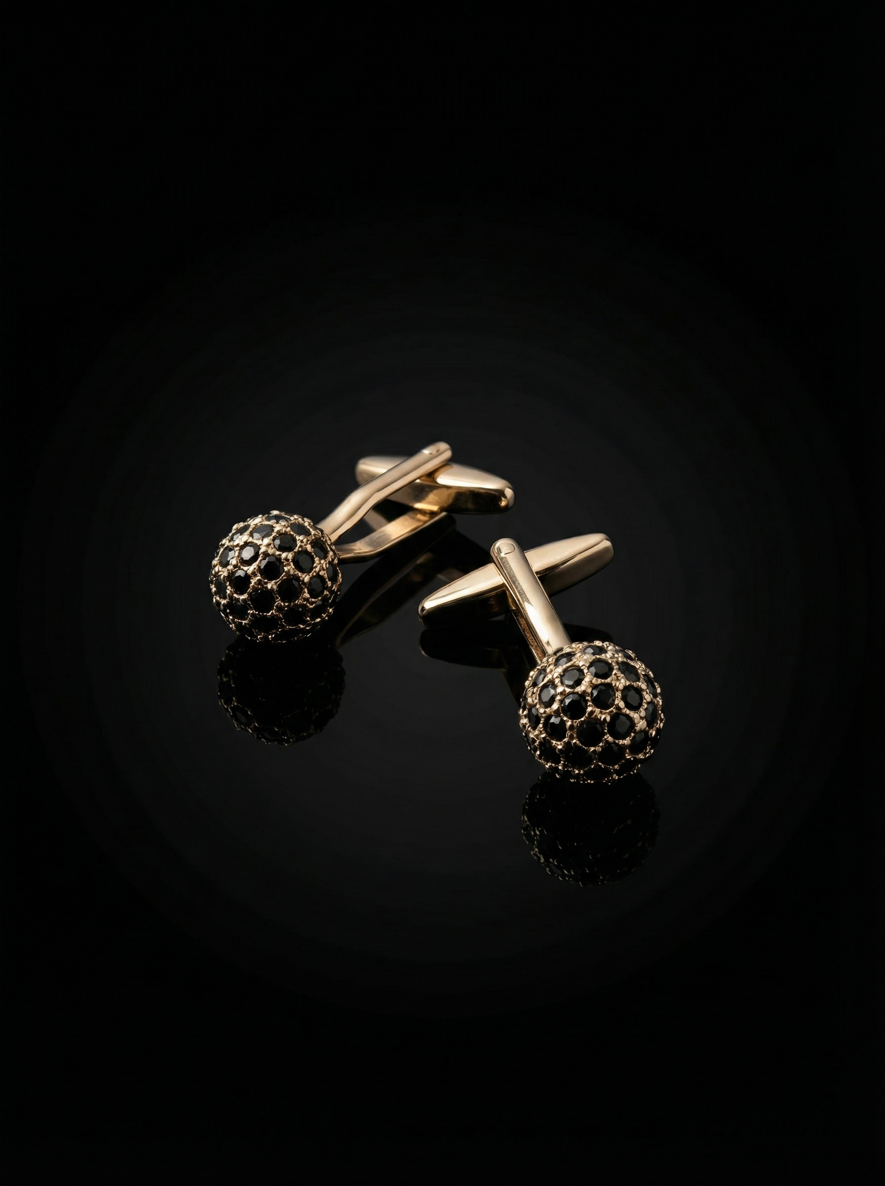 Black Stone Sphere Cufflinks Tivaaro