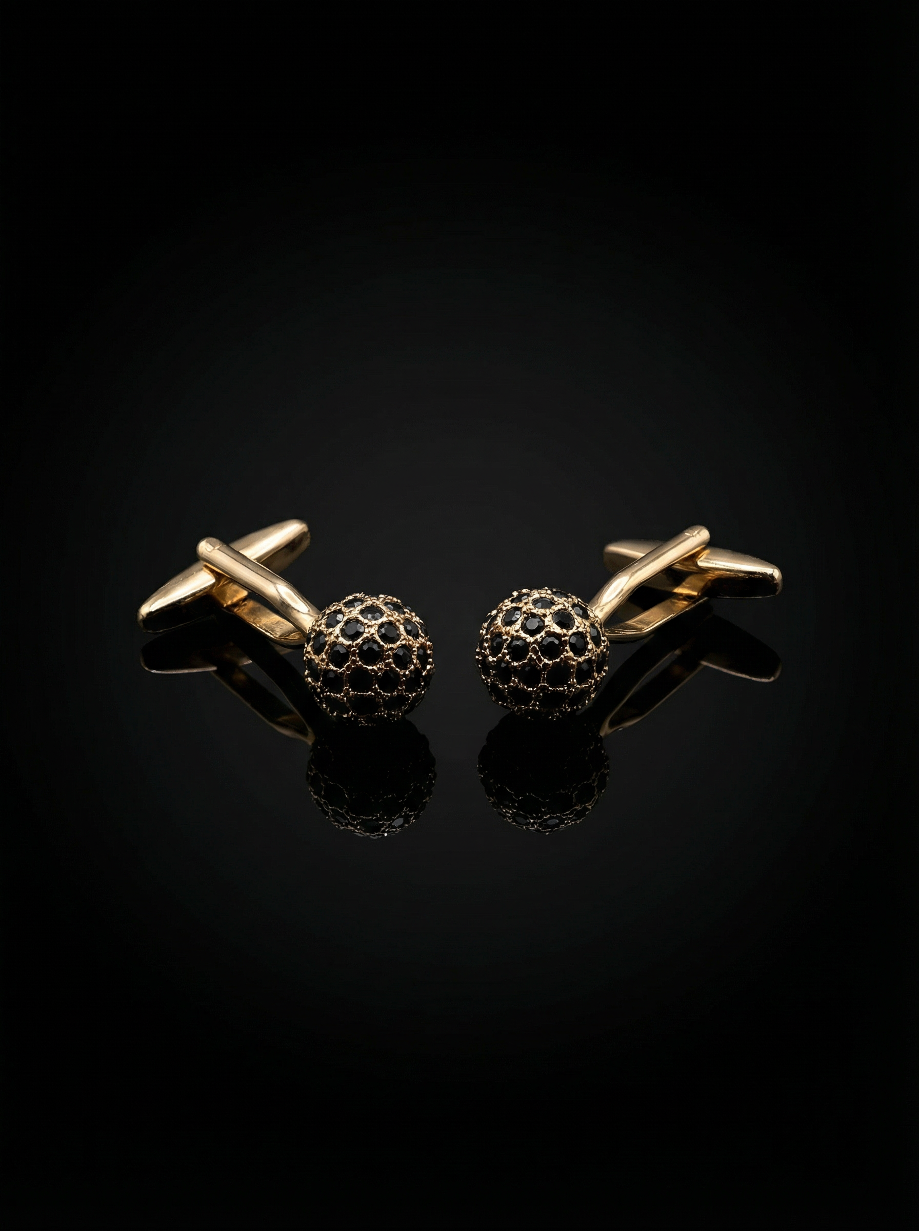 Black Stone Sphere Cufflinks Tivaaro