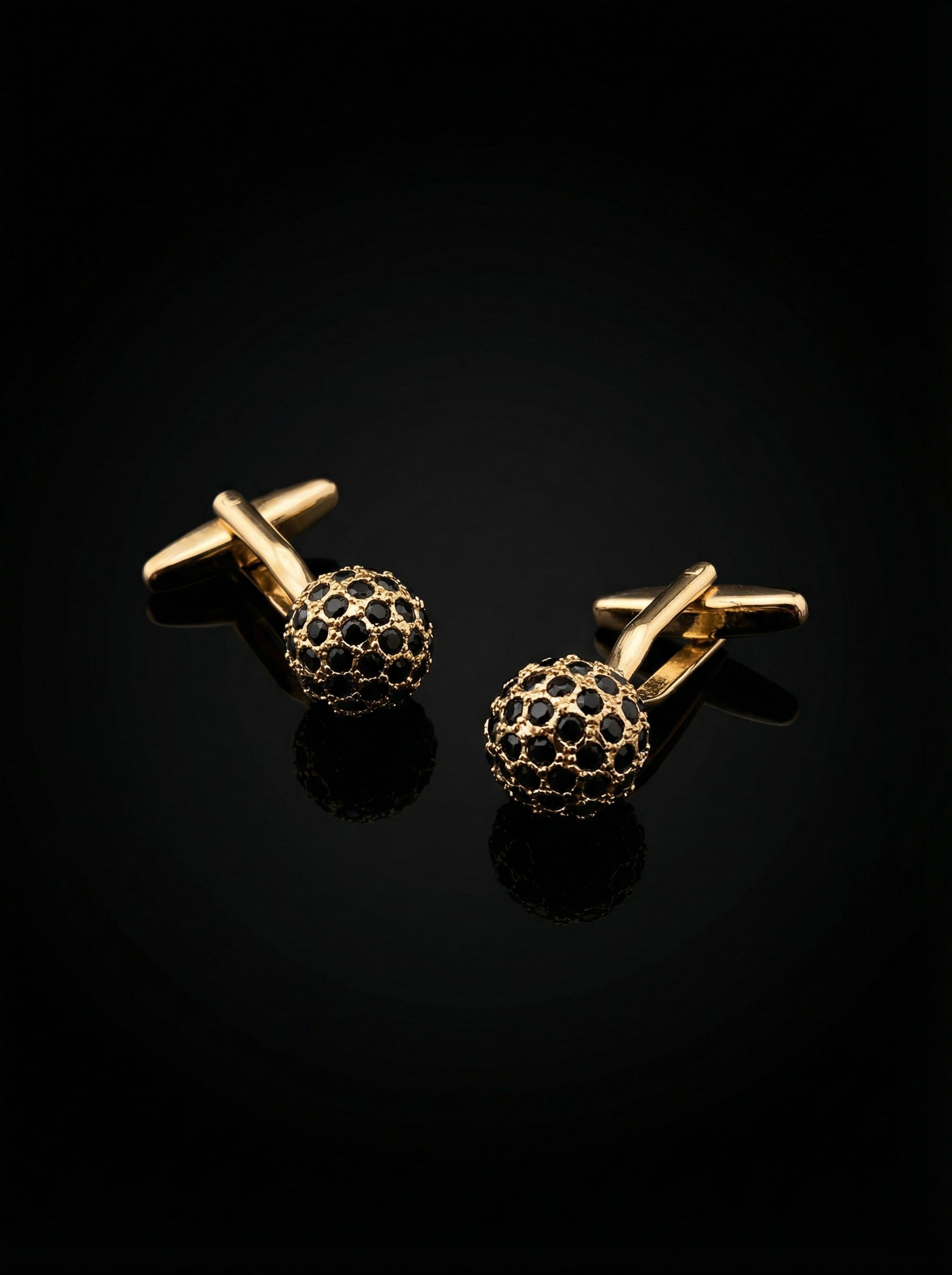 Black Stone Sphere Cufflinks Tivaaro