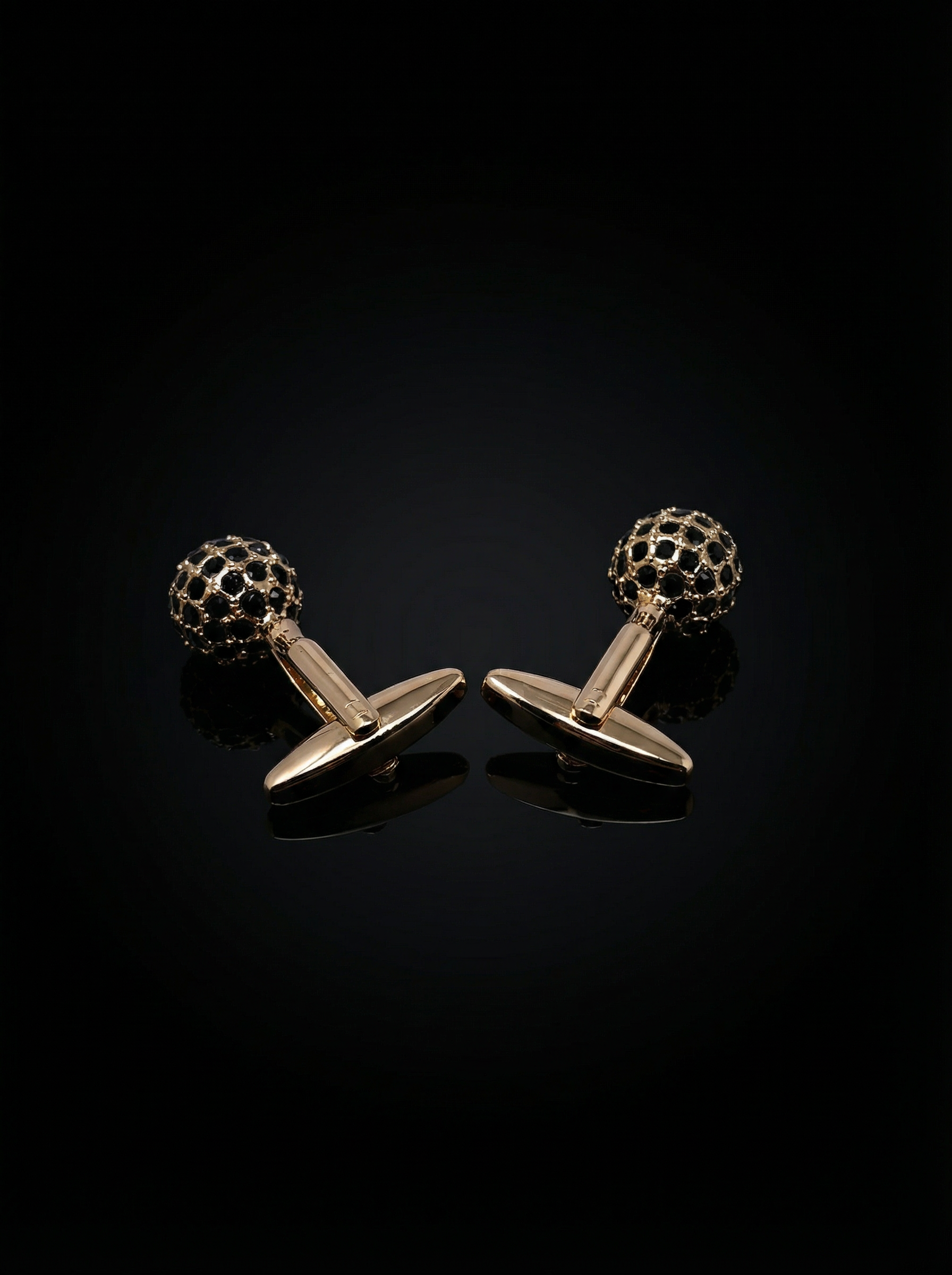 Black Stone Sphere Cufflinks Tivaaro