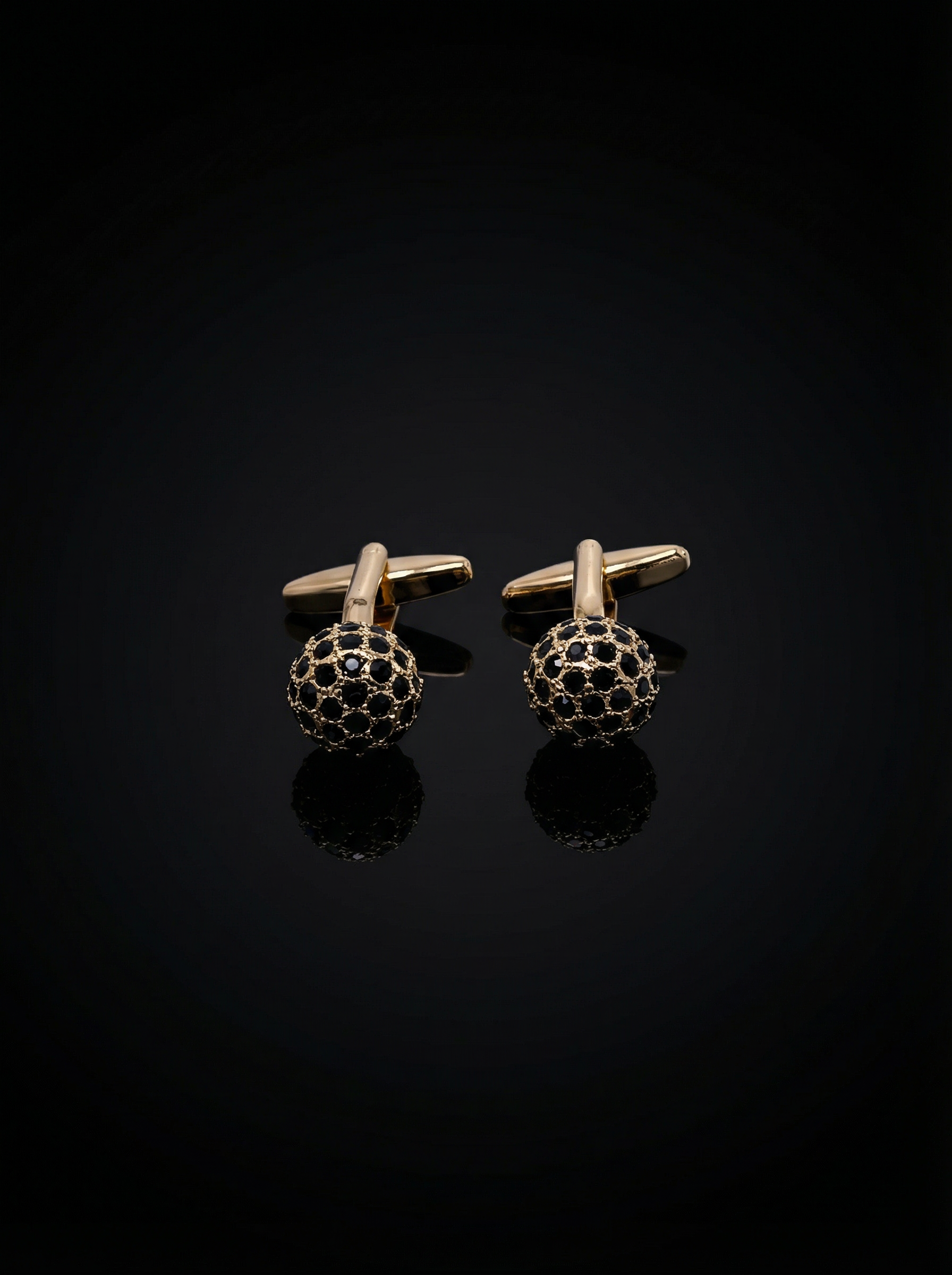 Black Stone Sphere Cufflinks Tivaaro