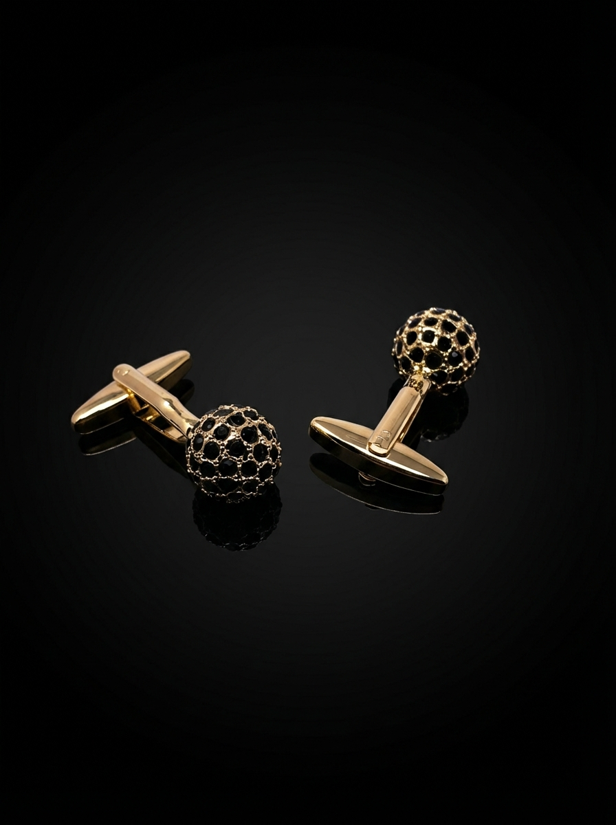 Black Stone Sphere Cufflinks Tivaaro