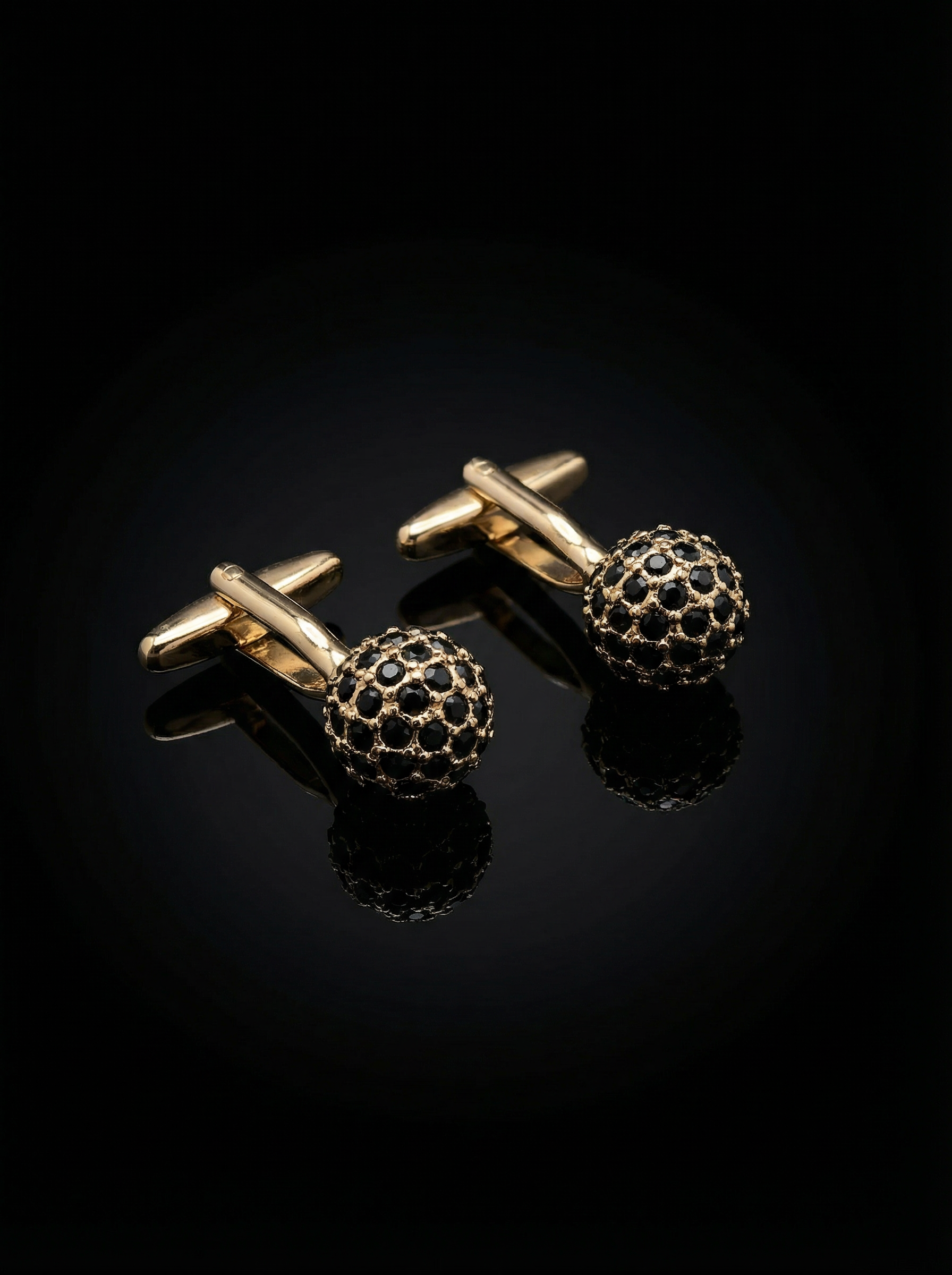 Black Stone Sphere Cufflinks Tivaaro