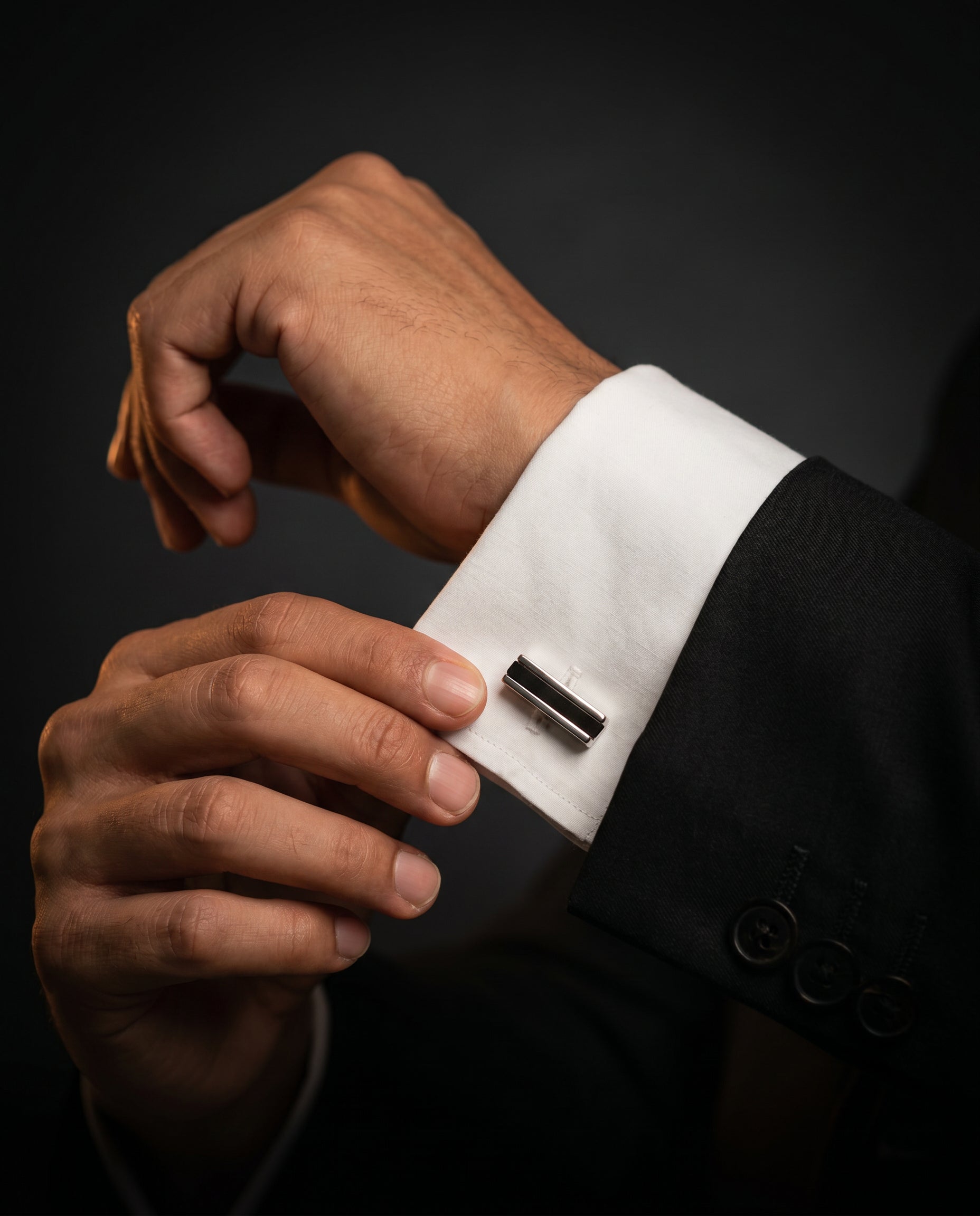 Black Stripe Bar Cufflinks