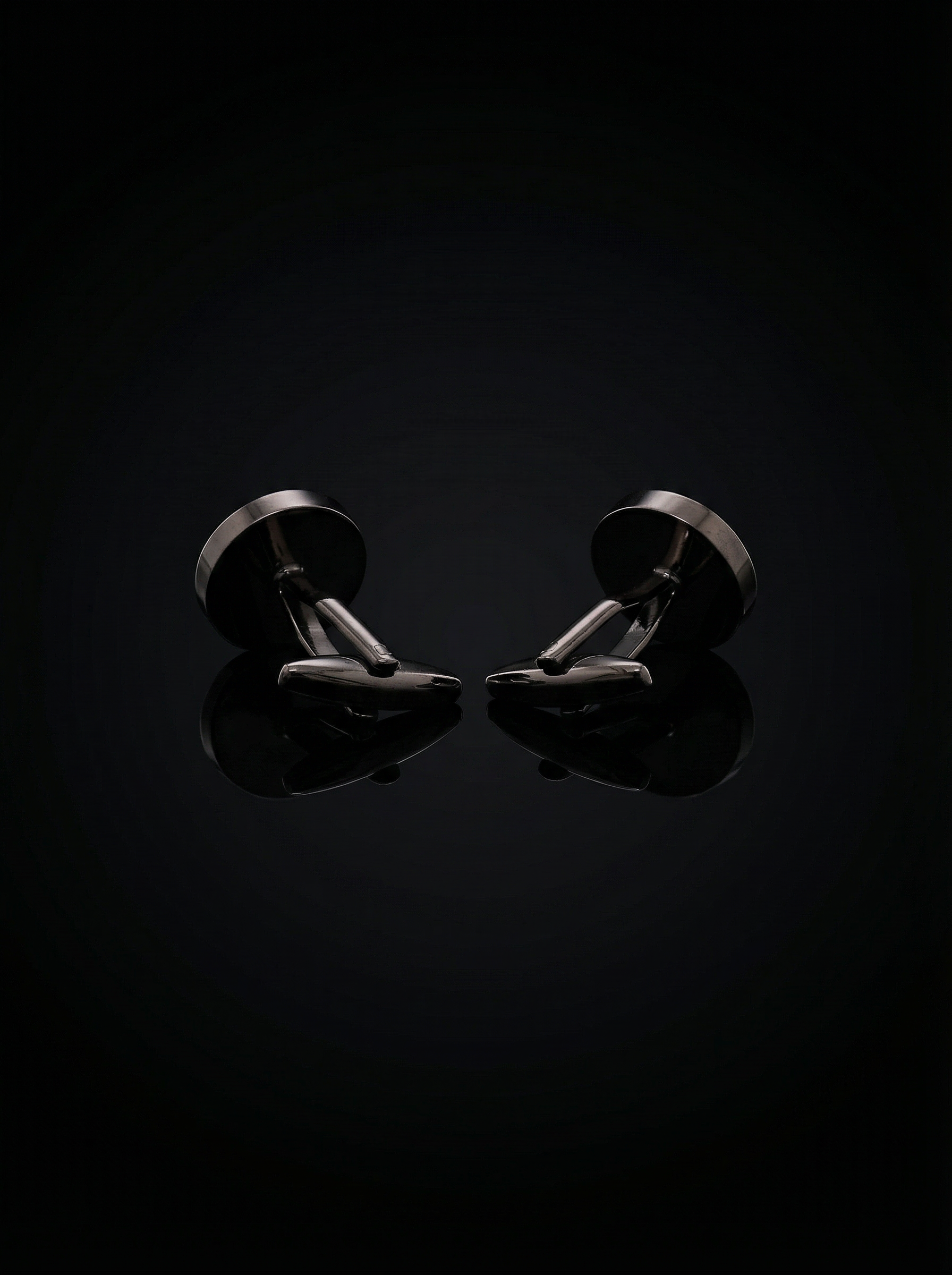 Black Textured Stone Cufflinks Tivaaro