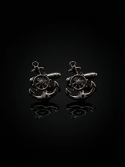 Black Wheel Anchor Cufflinks Tivaaro