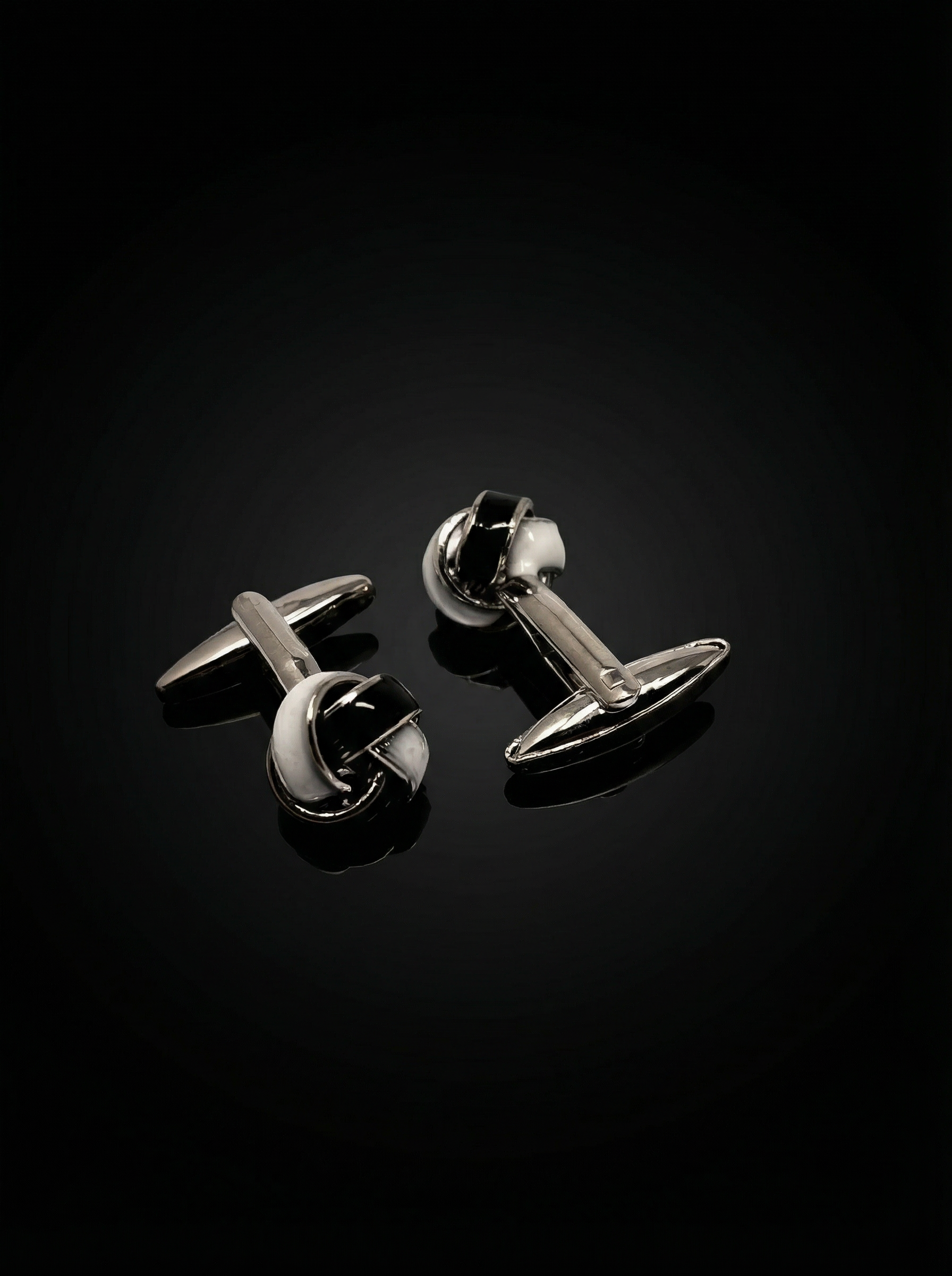 Black White Knot Cufflinks Tivaaro