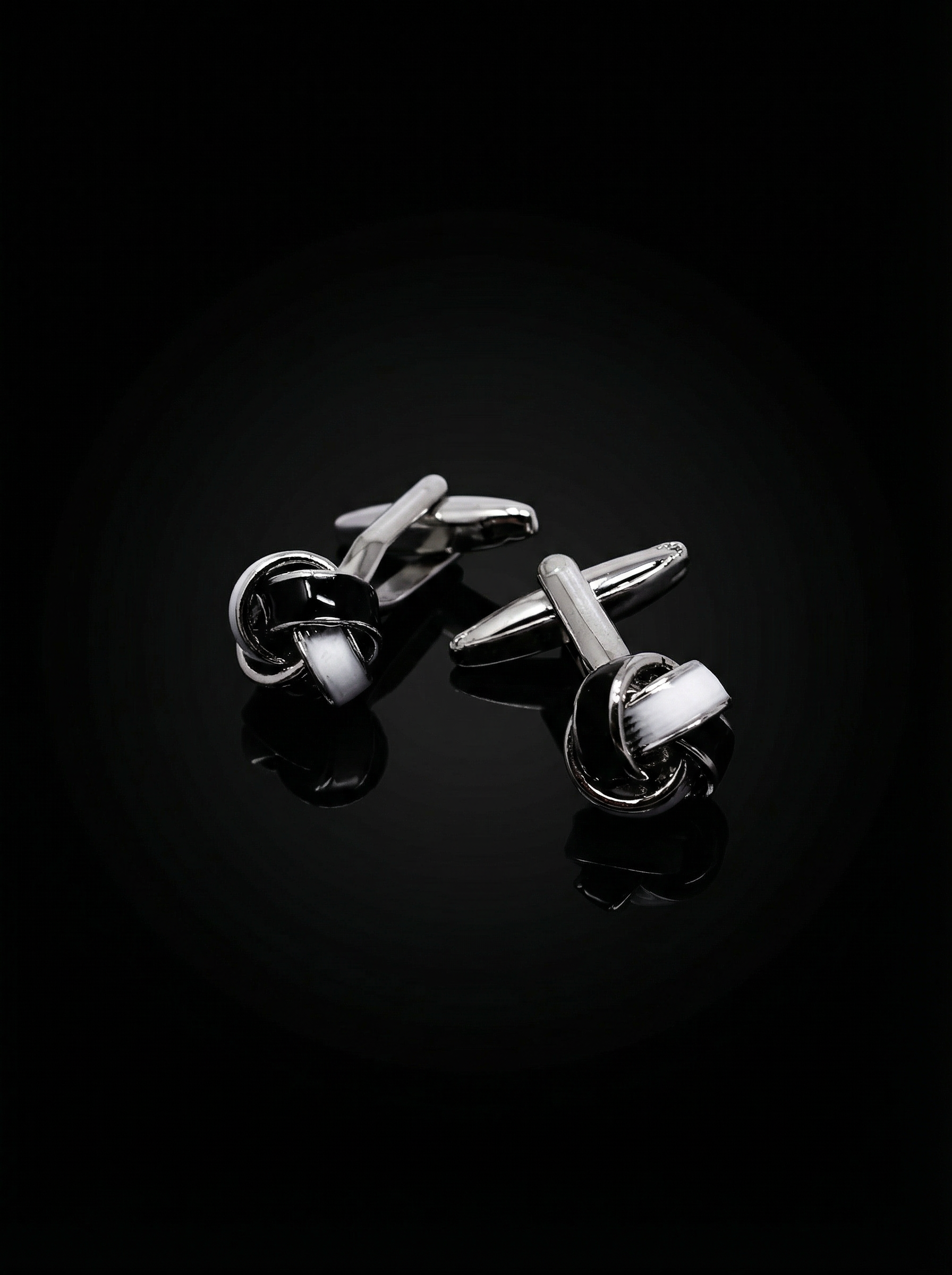 Black White Knot Cufflinks Tivaaro