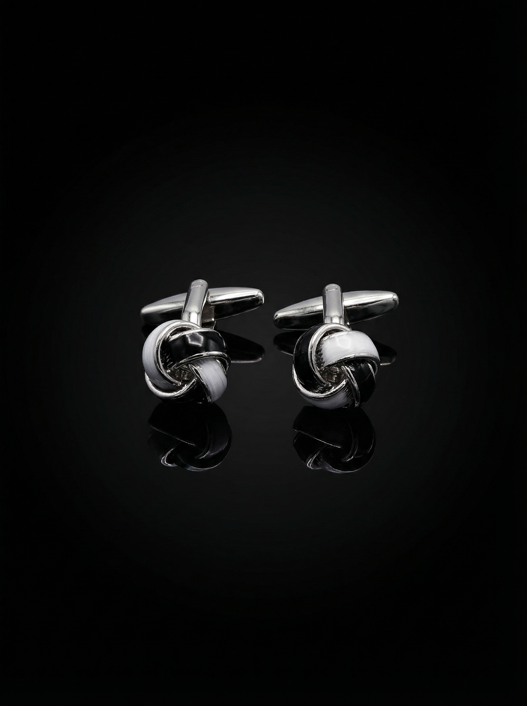 Black White Knot Cufflinks Tivaaro