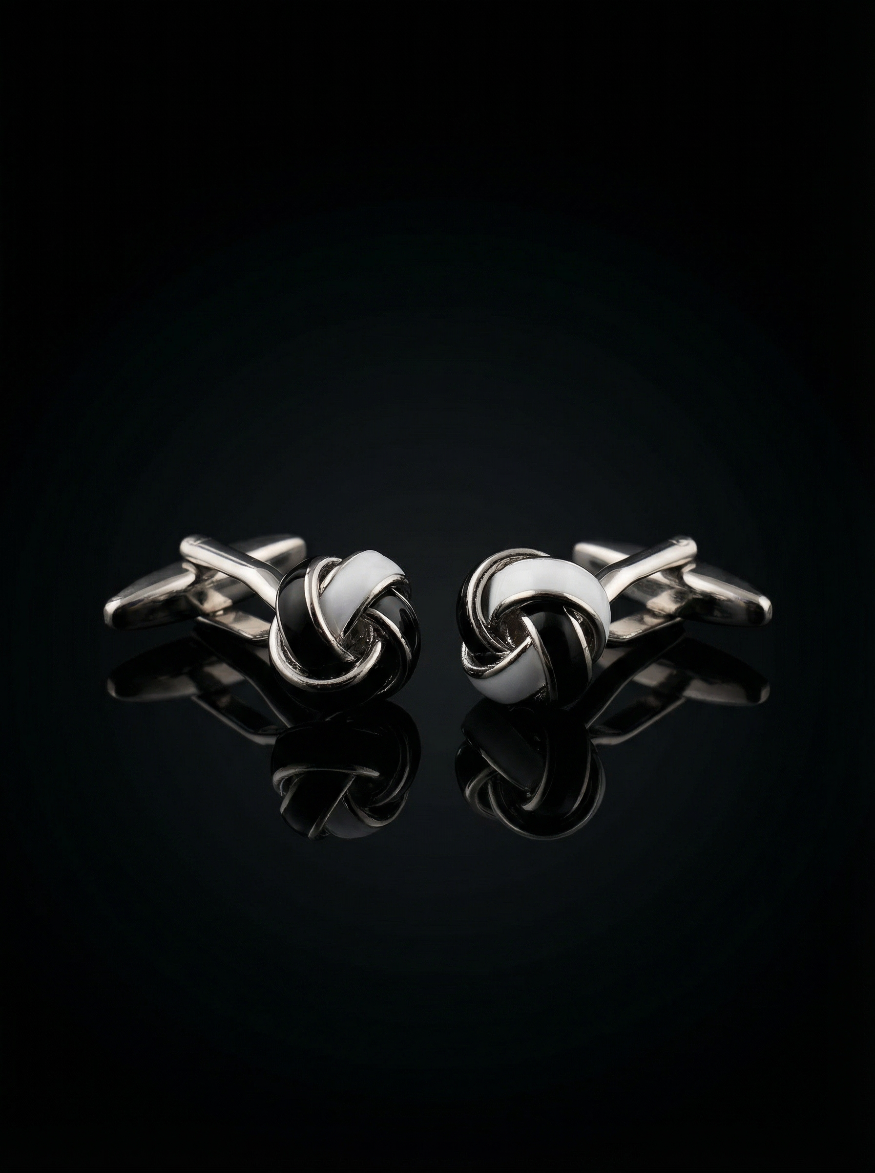Black White Knot Cufflinks Tivaaro