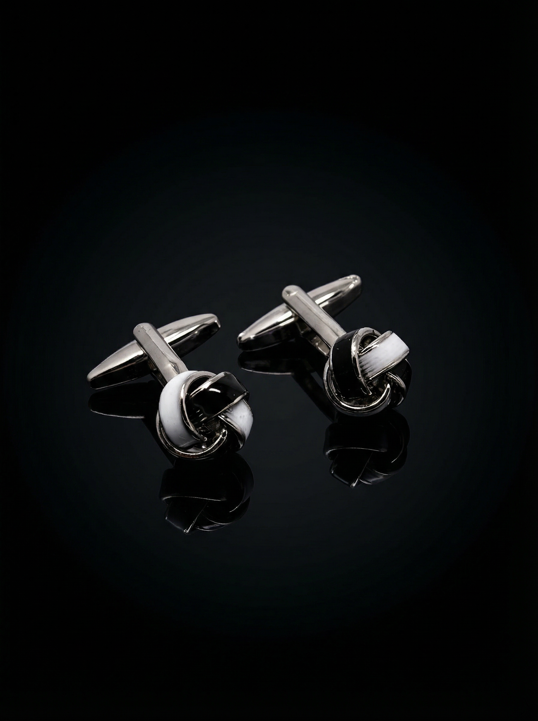 Black White Knot Cufflinks Tivaaro