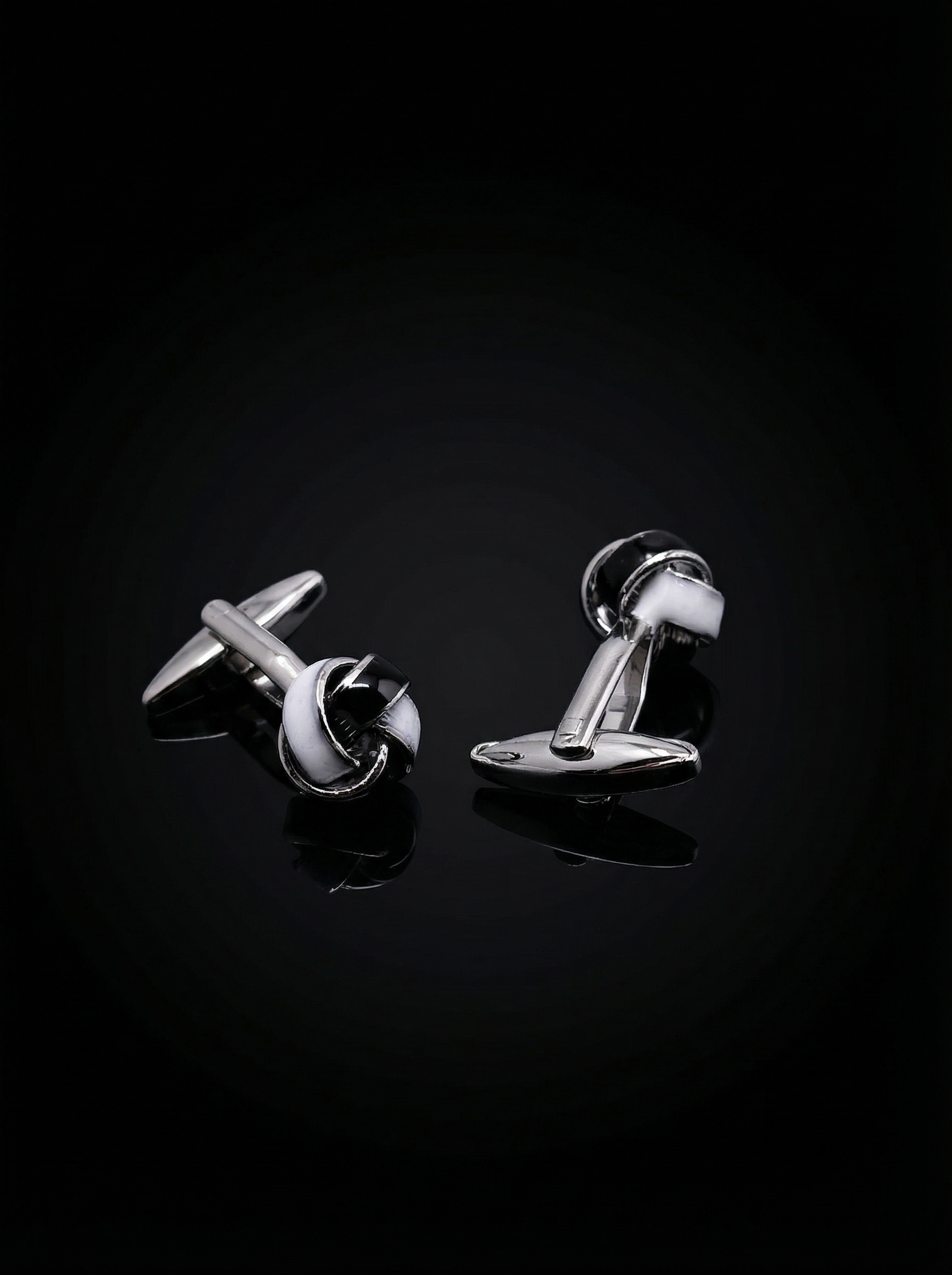 Black White Knot Cufflinks Tivaaro