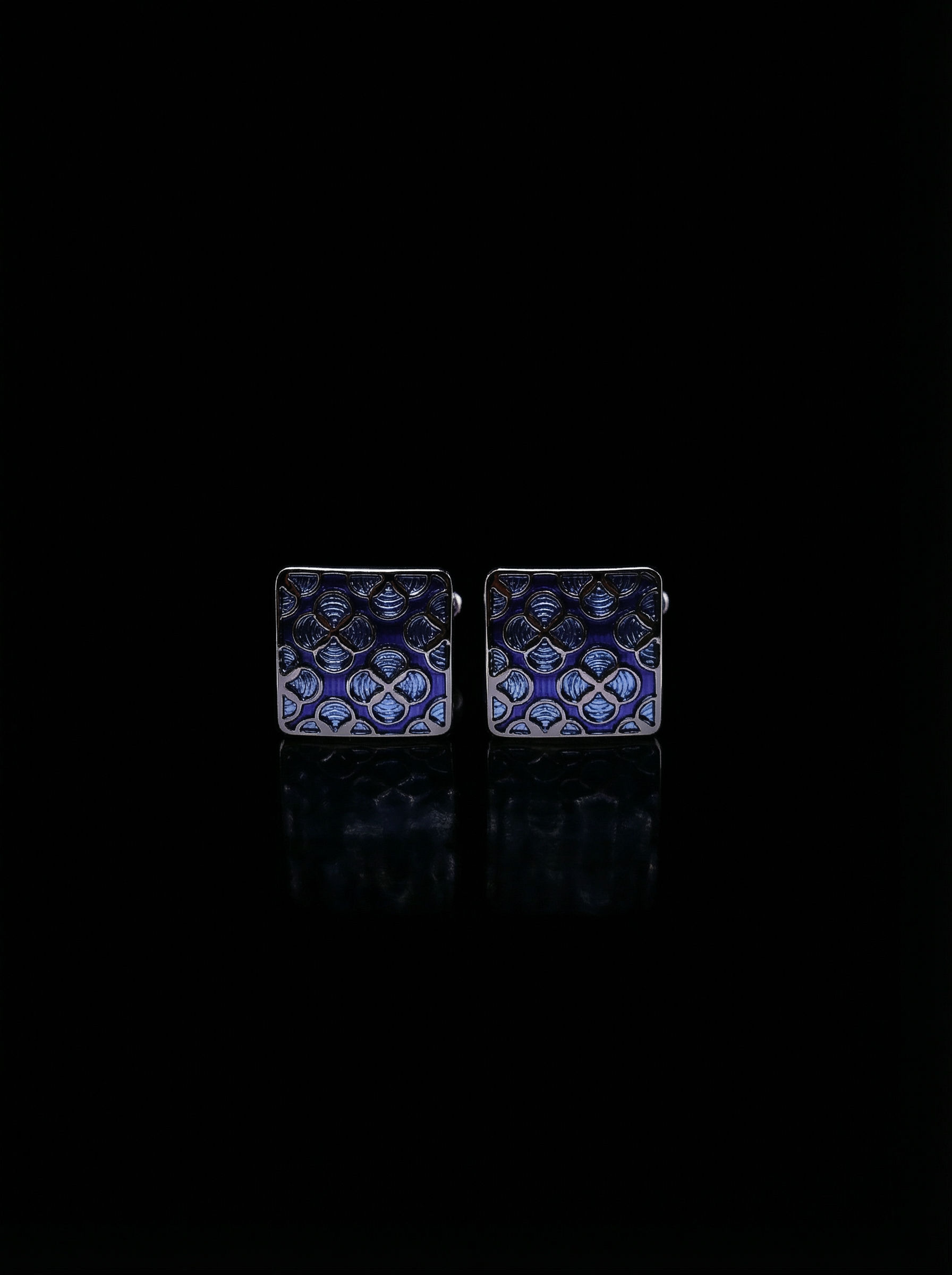 Blue Abstract Cufflinks Tivaaro