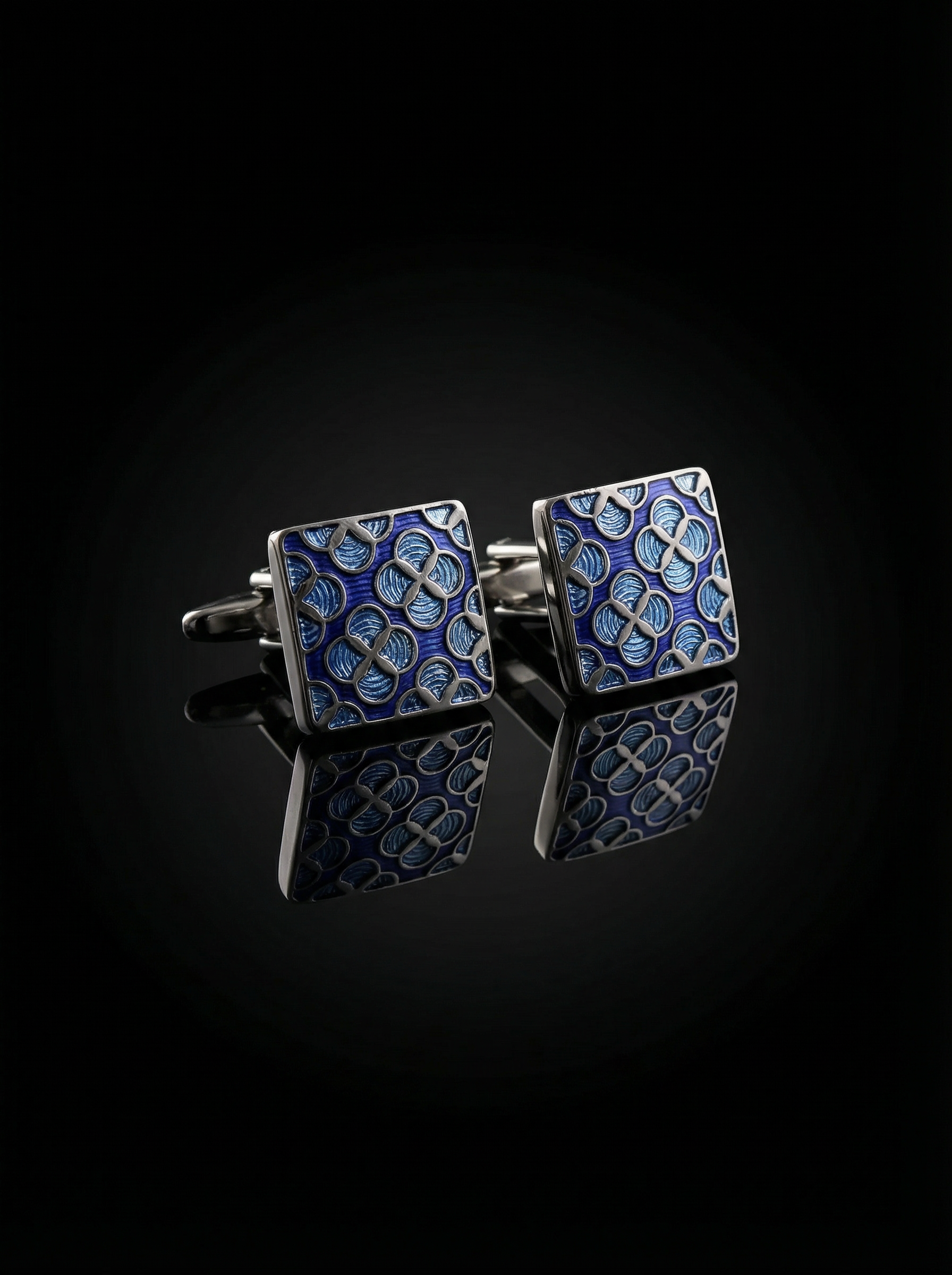 Blue Abstract Cufflinks Tivaaro