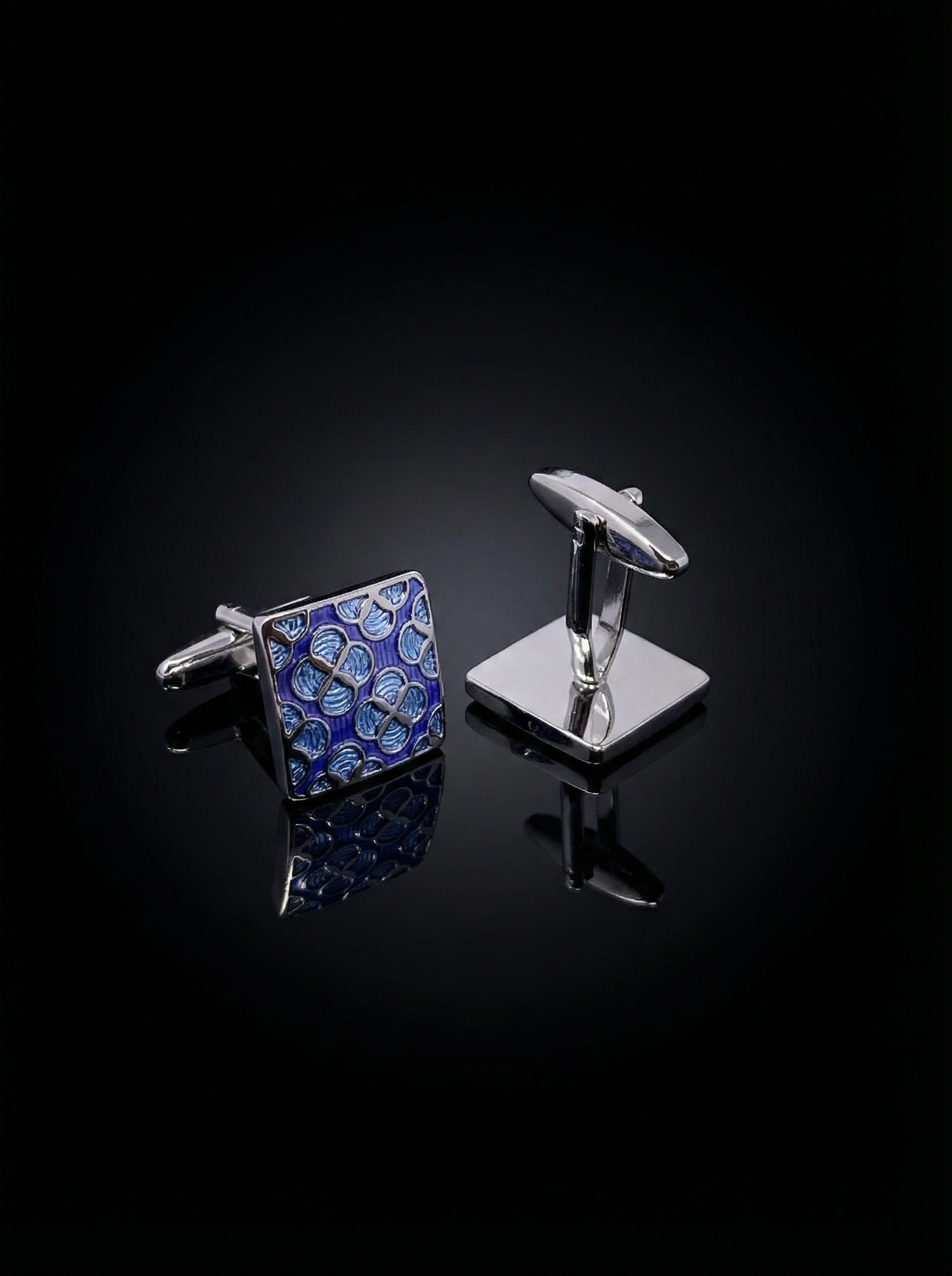 Blue Abstract Cufflinks Tivaaro