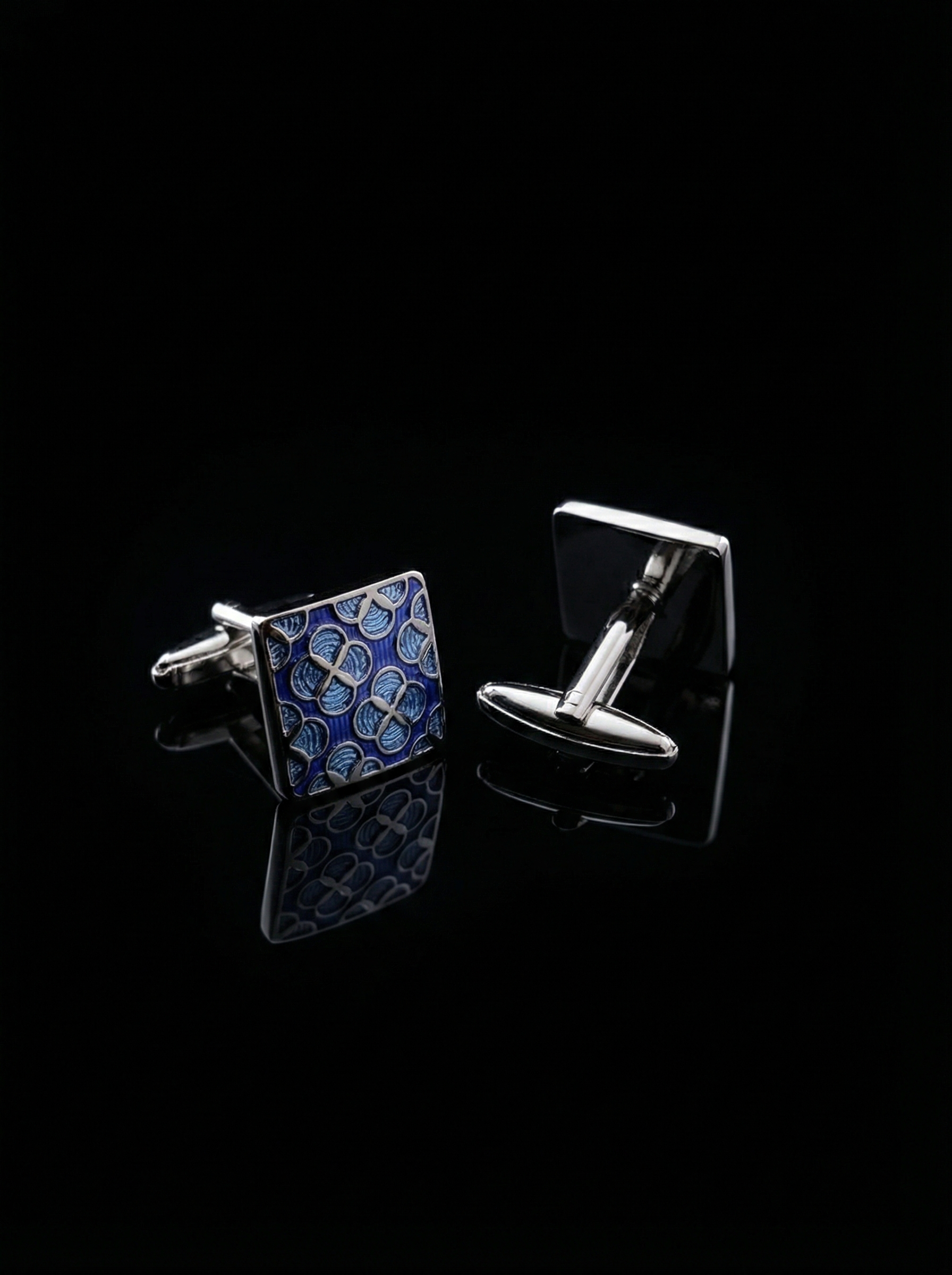 Blue Abstract Cufflinks Tivaaro