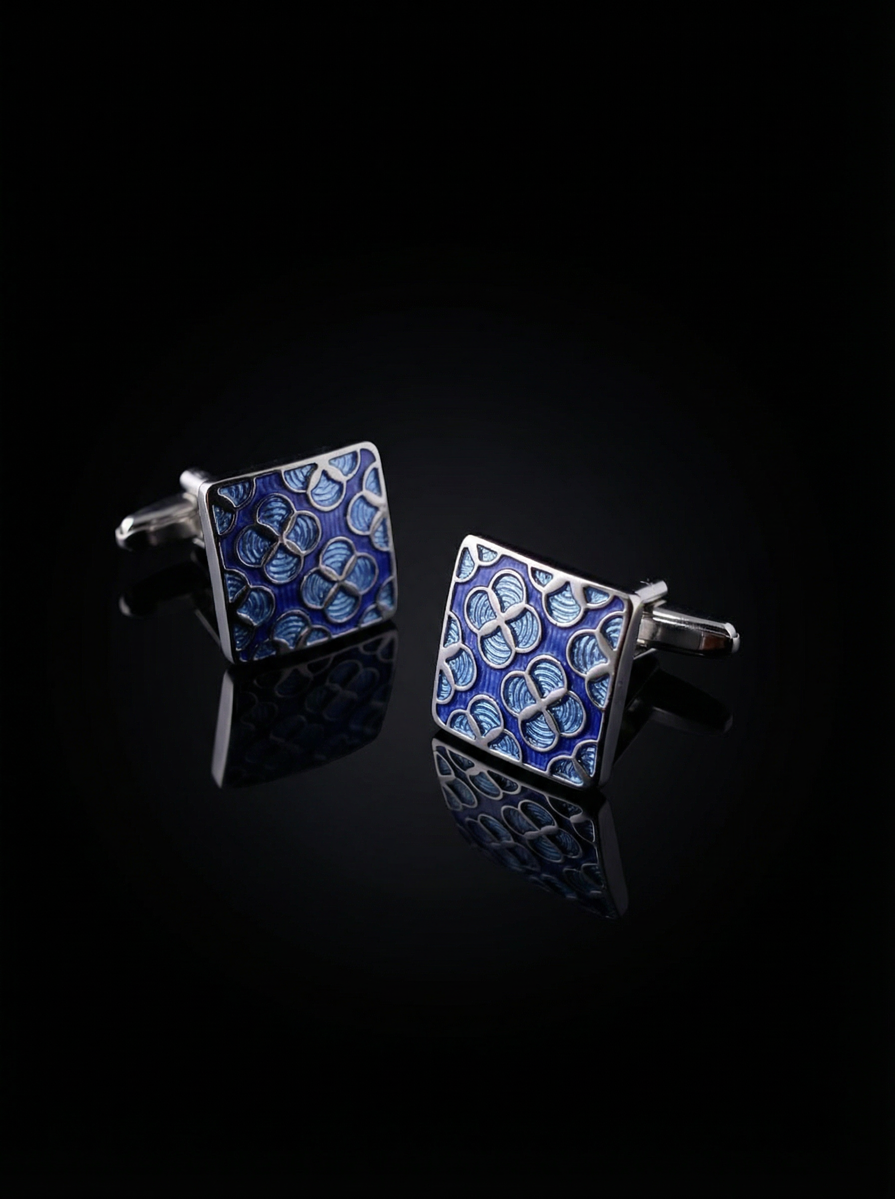 Blue Abstract Cufflinks Tivaaro