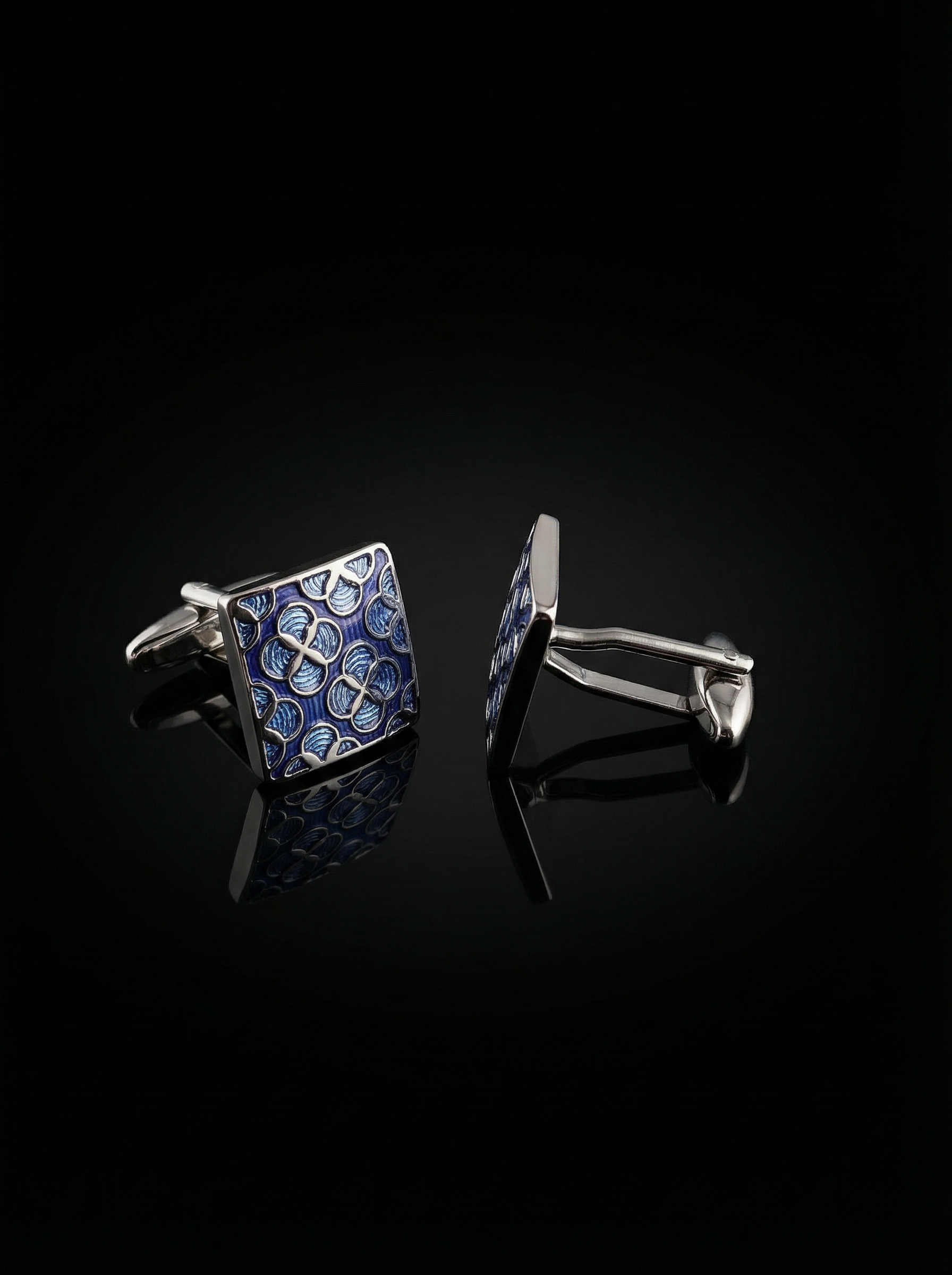 Blue Abstract Cufflinks Tivaaro