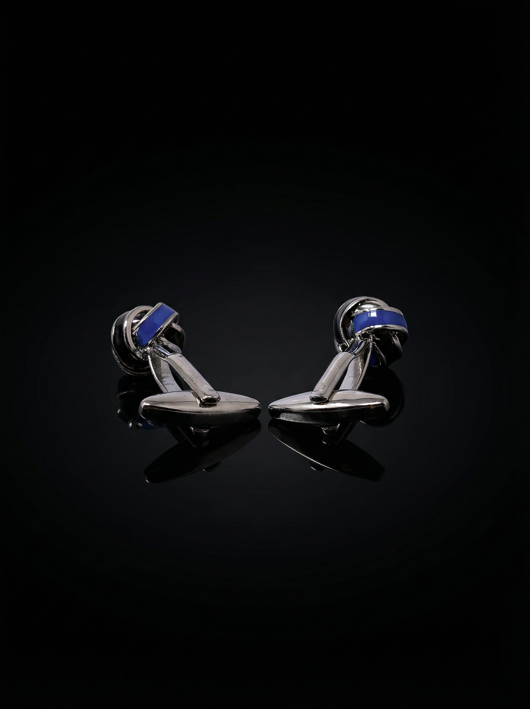 Blue and Black Knot Cufflinks Tivaaro