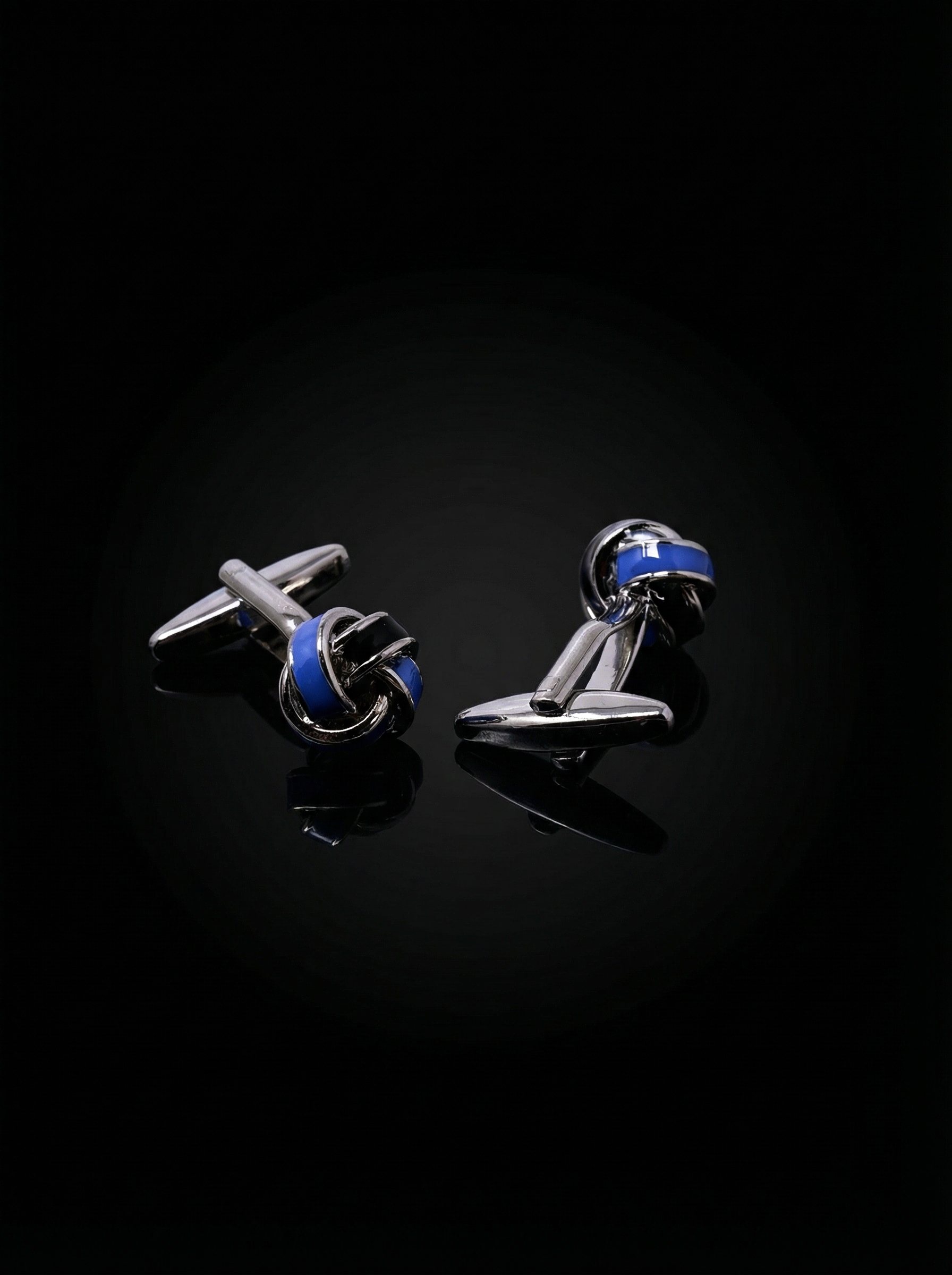 Blue and Black Knot Cufflinks Tivaaro