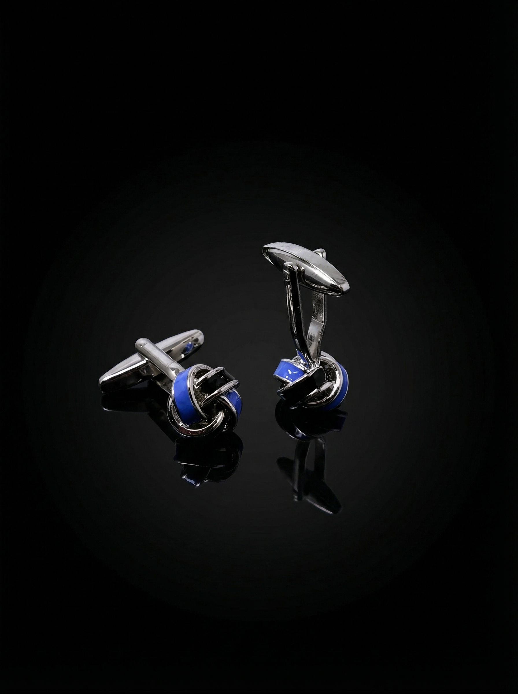 Blue and Black Knot Cufflinks Tivaaro
