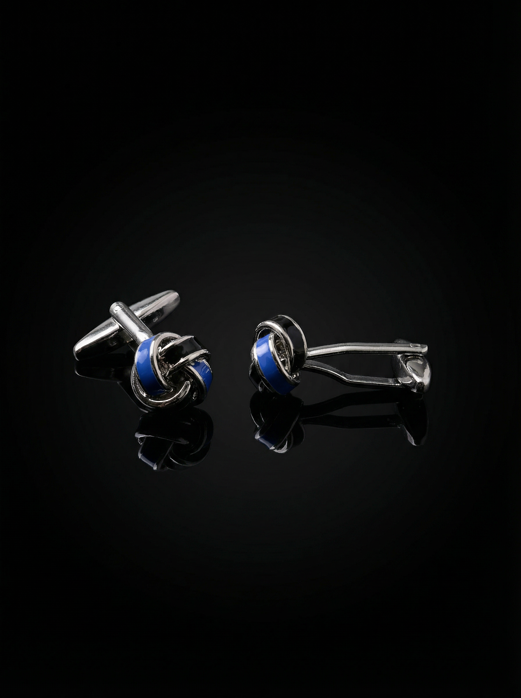 Blue and Black Knot Cufflinks Tivaaro