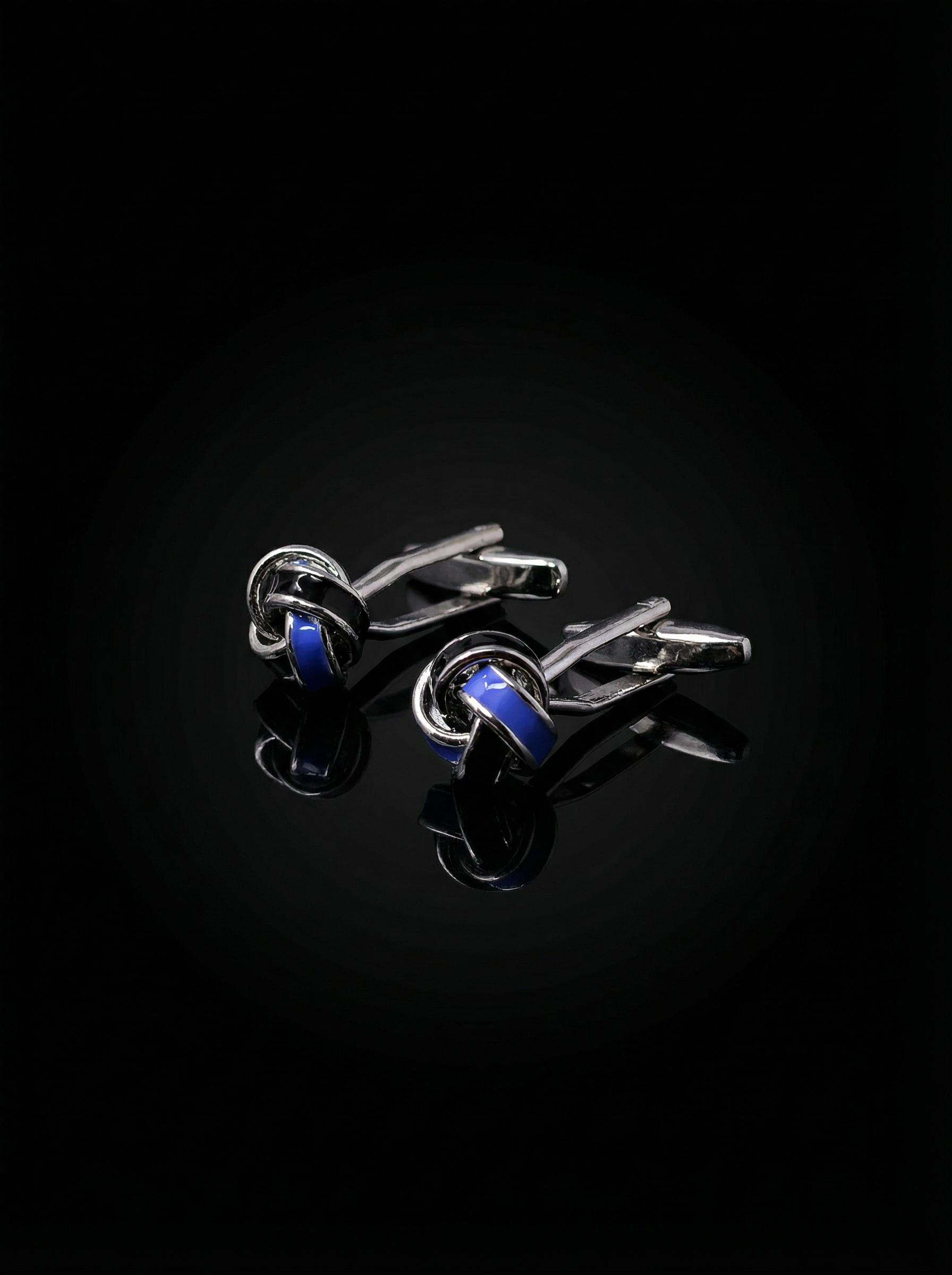 Blue and Black Knot Cufflinks Tivaaro