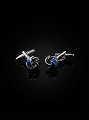 Blue and Black Knot Cufflinks Tivaaro