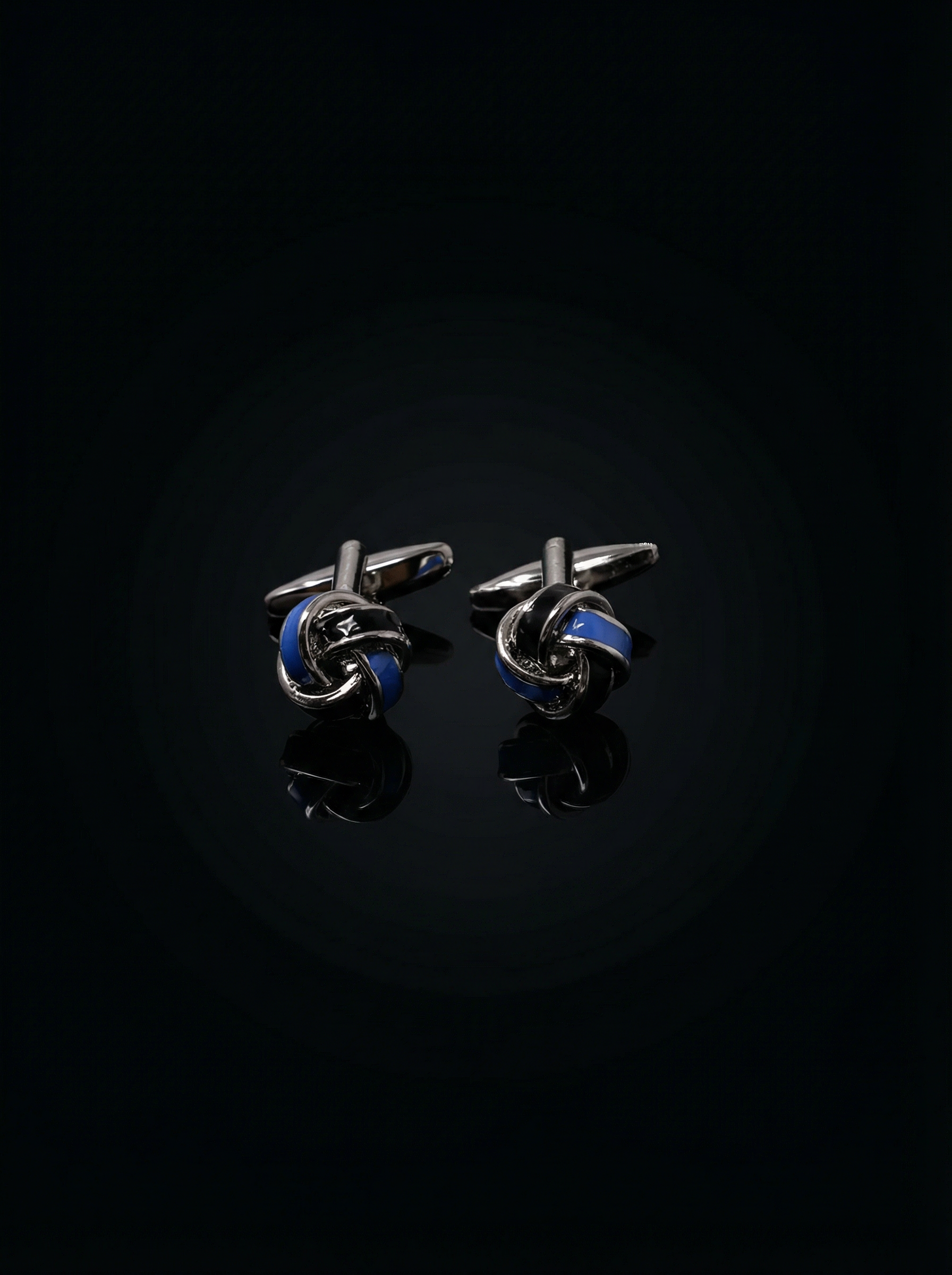 Blue and Black Knot Cufflinks Tivaaro
