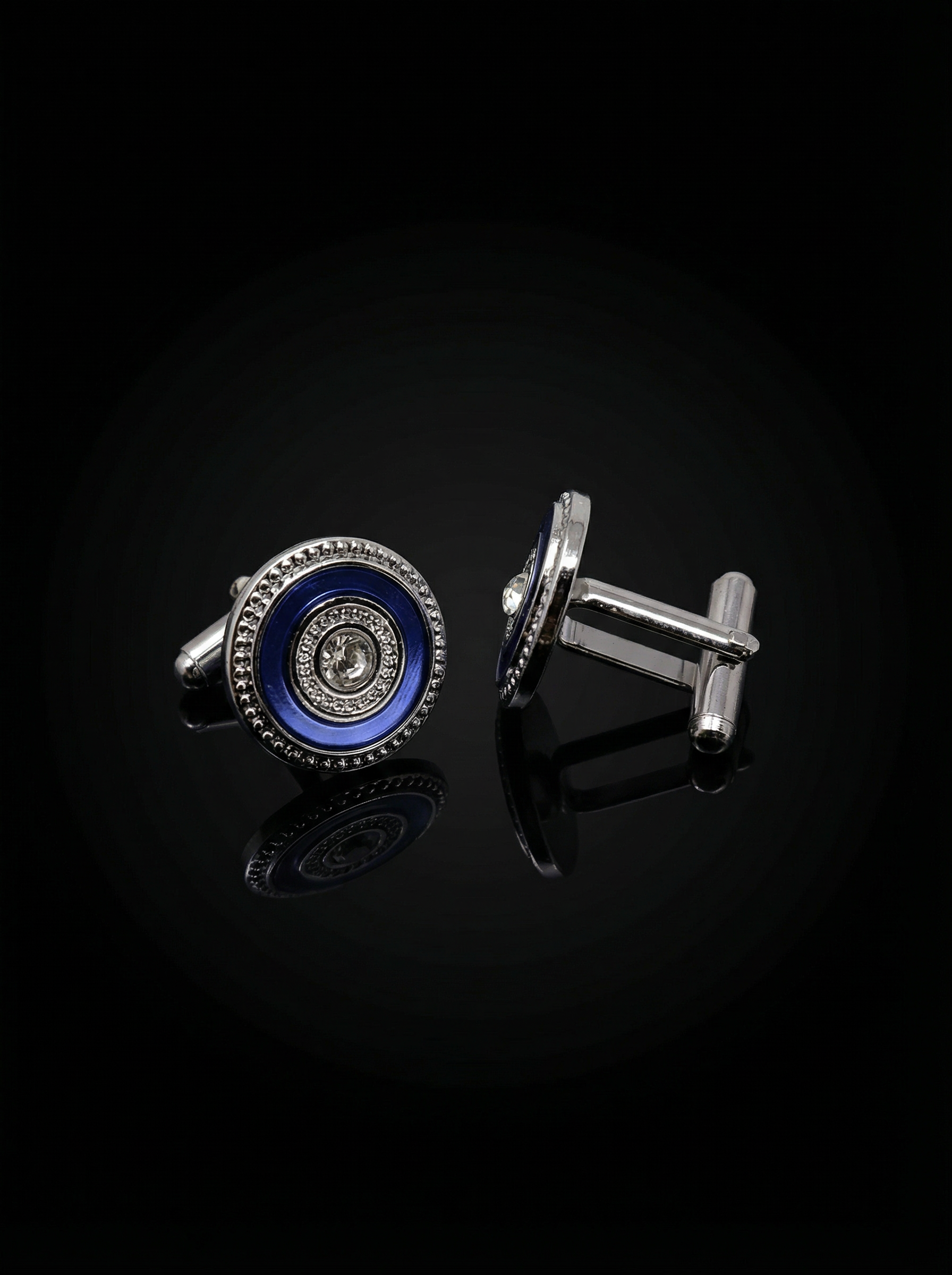 Blue Ring Crystal Cufflinks Tivaaro