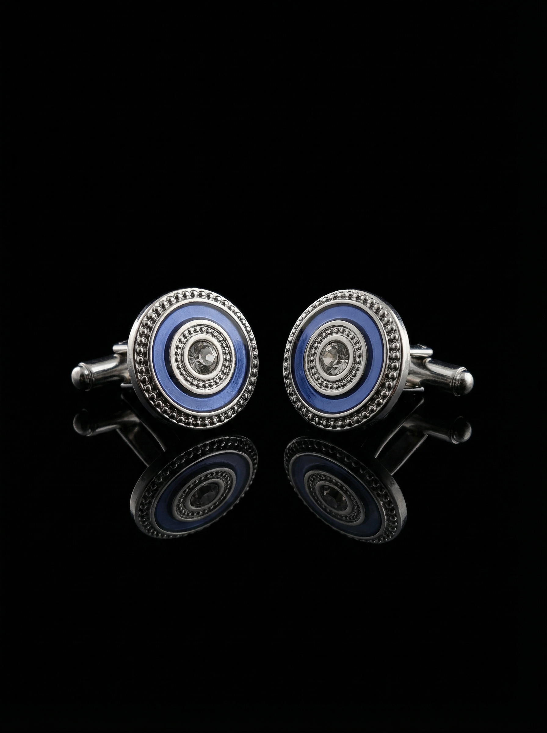 Blue Ring Crystal Cufflinks Tivaaro