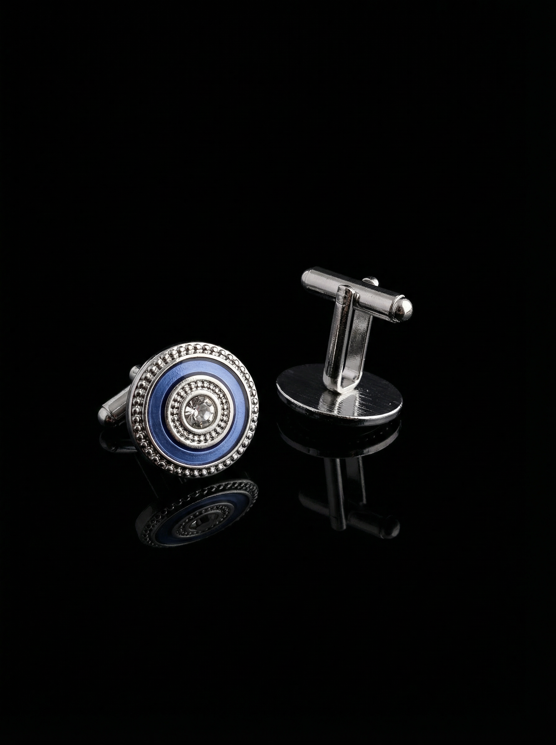 Blue Ring Crystal Cufflinks Tivaaro