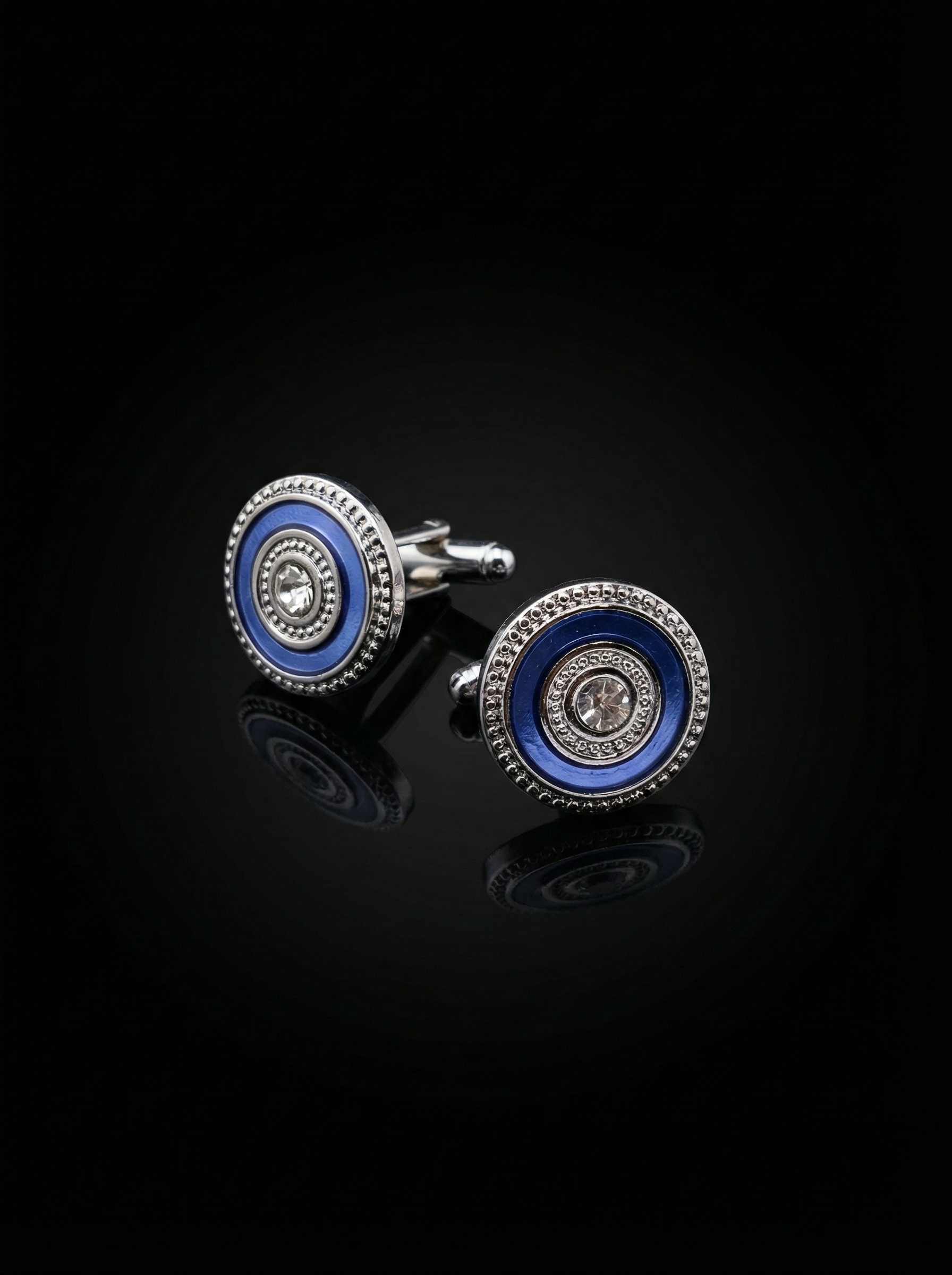 Blue Ring Crystal Cufflinks Tivaaro
