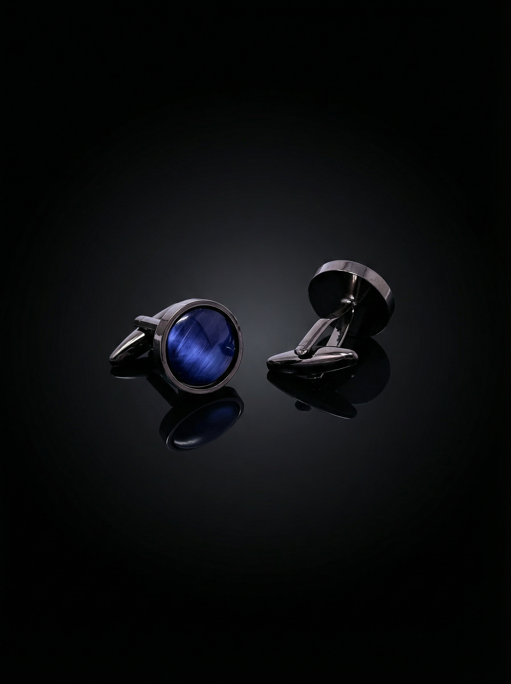 Blue Textured Stone Cufflinks Tivaaro