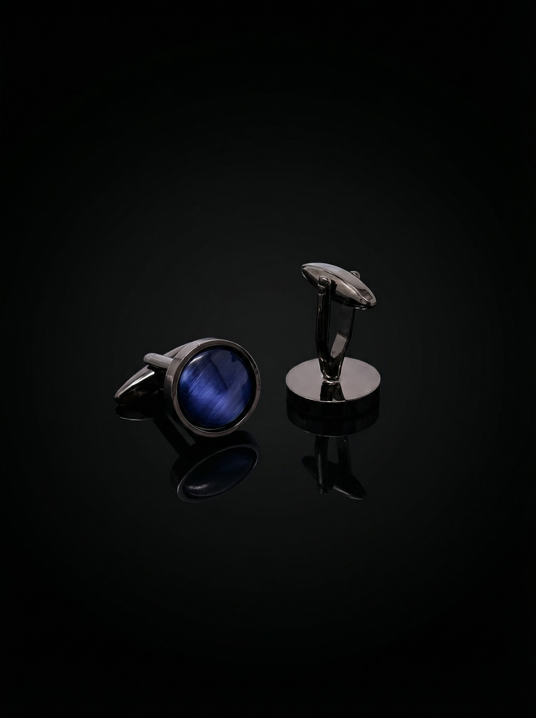 Blue Textured Stone Cufflinks Tivaaro