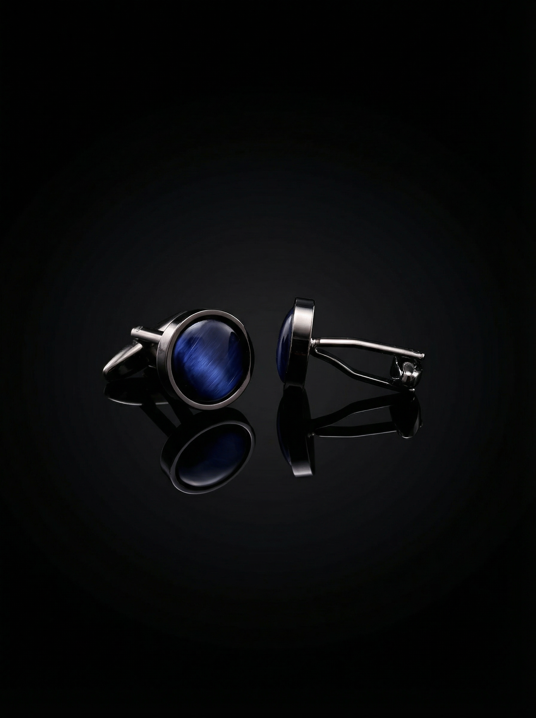 Blue Textured Stone Cufflinks Tivaaro