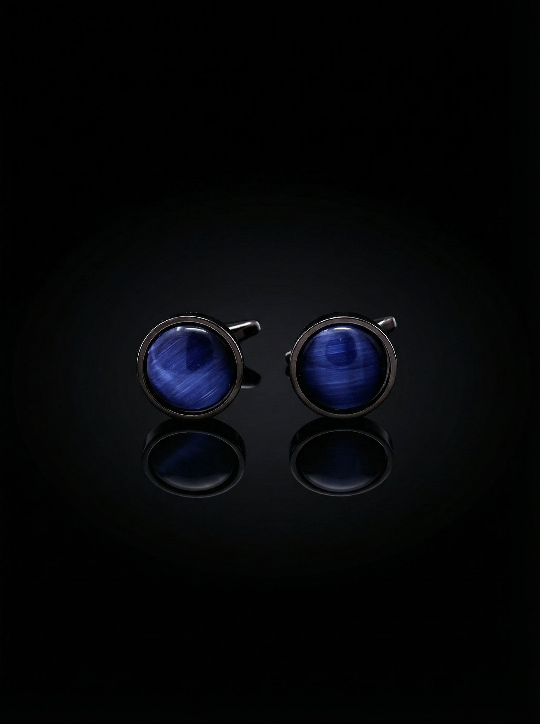 Blue Textured Stone Cufflinks Tivaaro