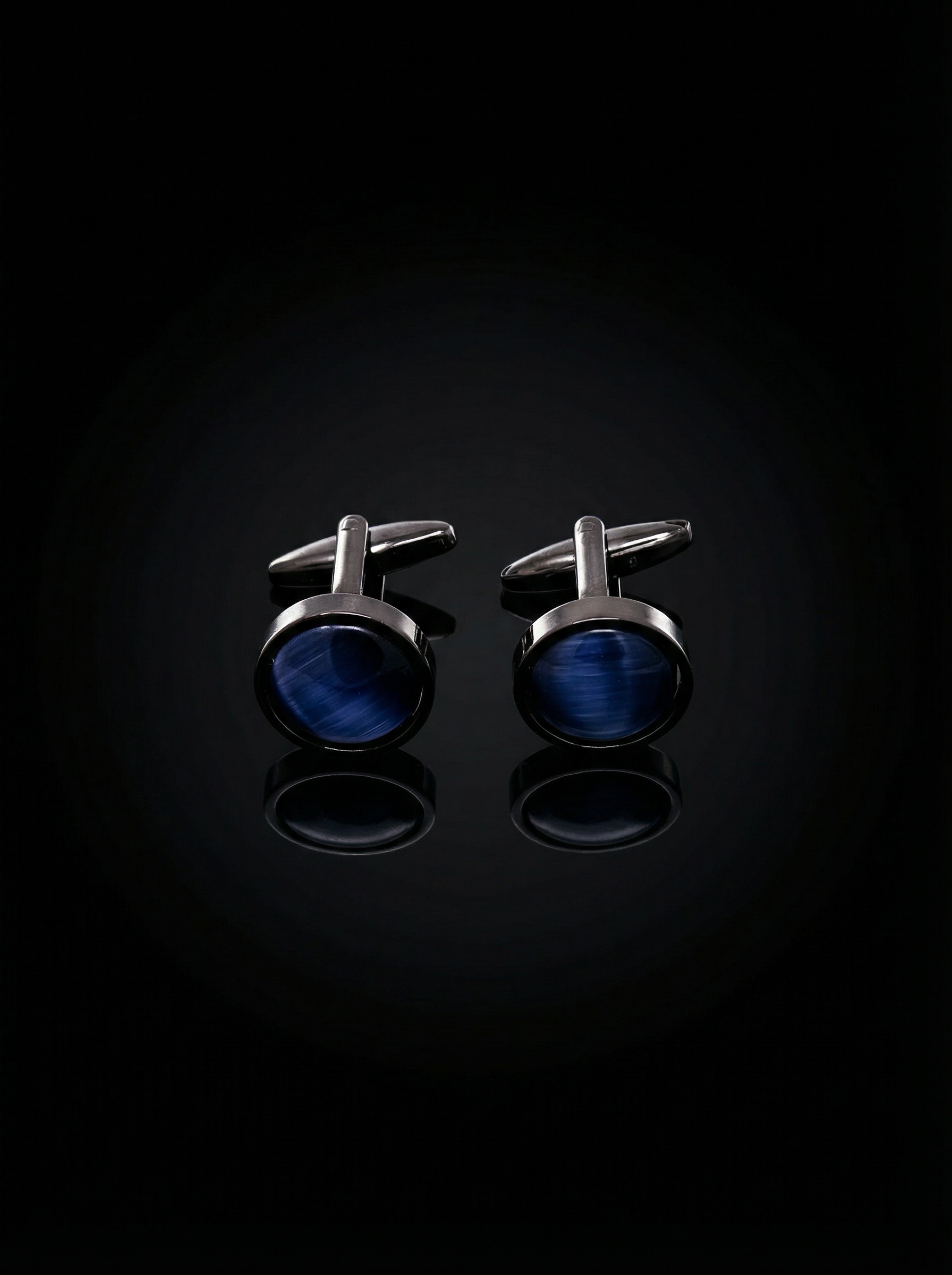Blue Textured Stone Cufflinks Tivaaro
