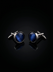 Blue Textured Stone Cufflinks Tivaaro