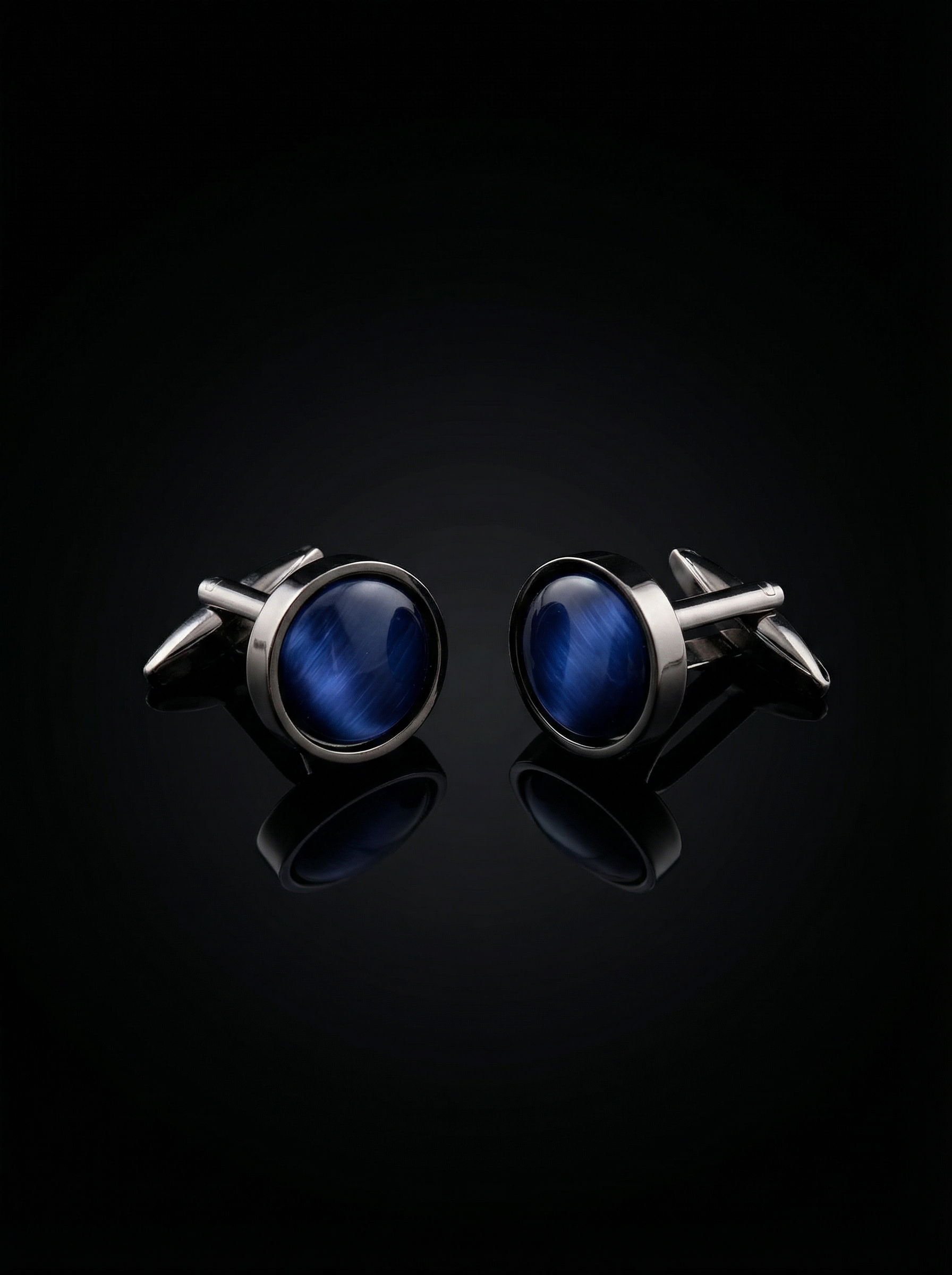 Blue Textured Stone Cufflinks Tivaaro