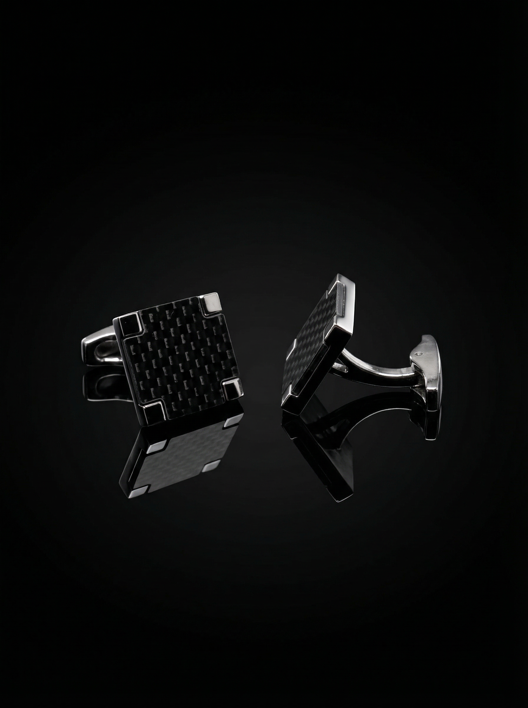 Carbon Fiber Texture Cufflinks Tivaaro