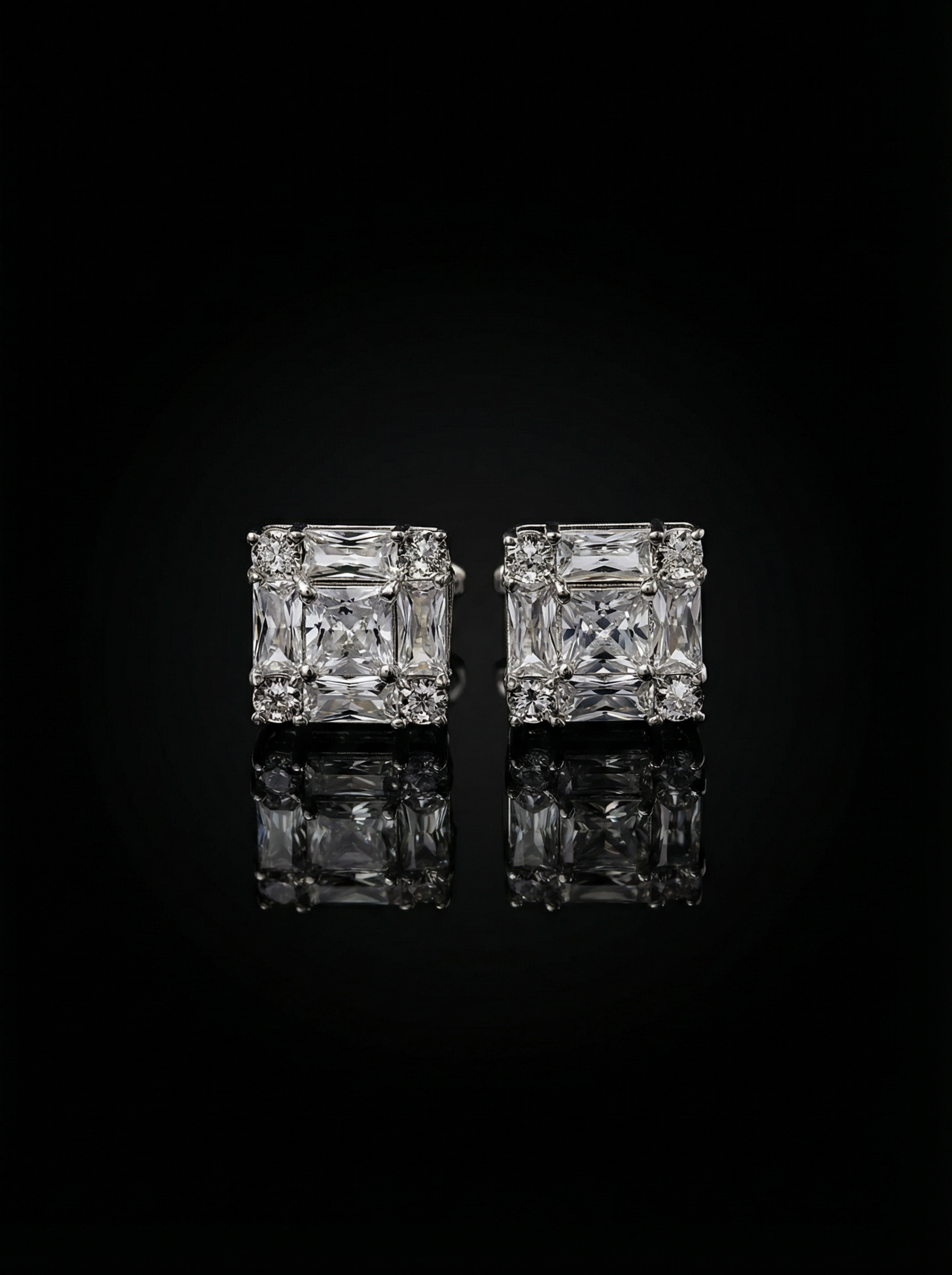 Clear Crystal Cluster Cufflinks Tivaaro