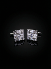 Clear Crystal Cluster Cufflinks Tivaaro