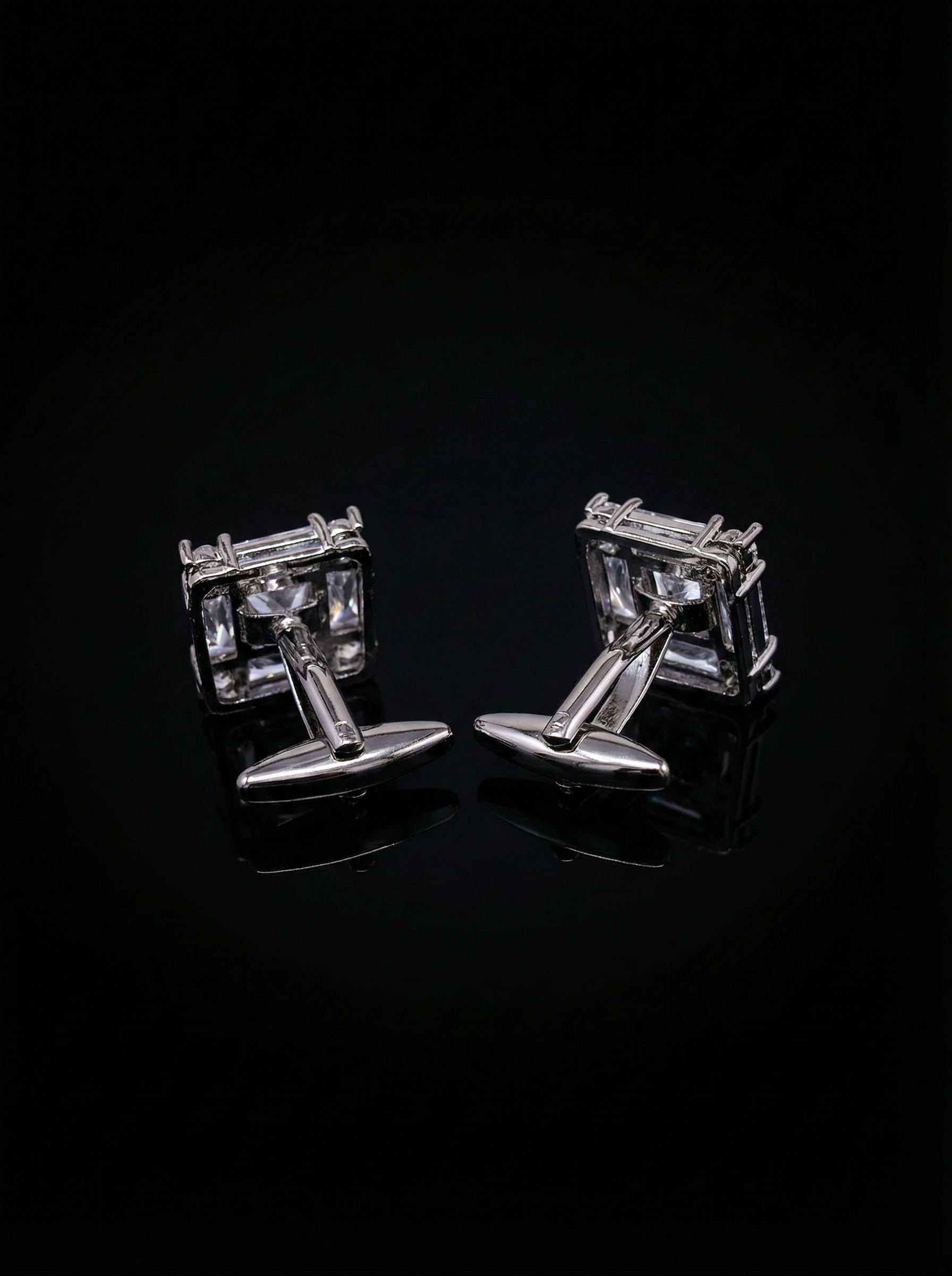 Clear Crystal Cluster Cufflinks Tivaaro