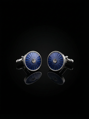 Cobalt Sunburst Crystal Cufflinks Tivaaro