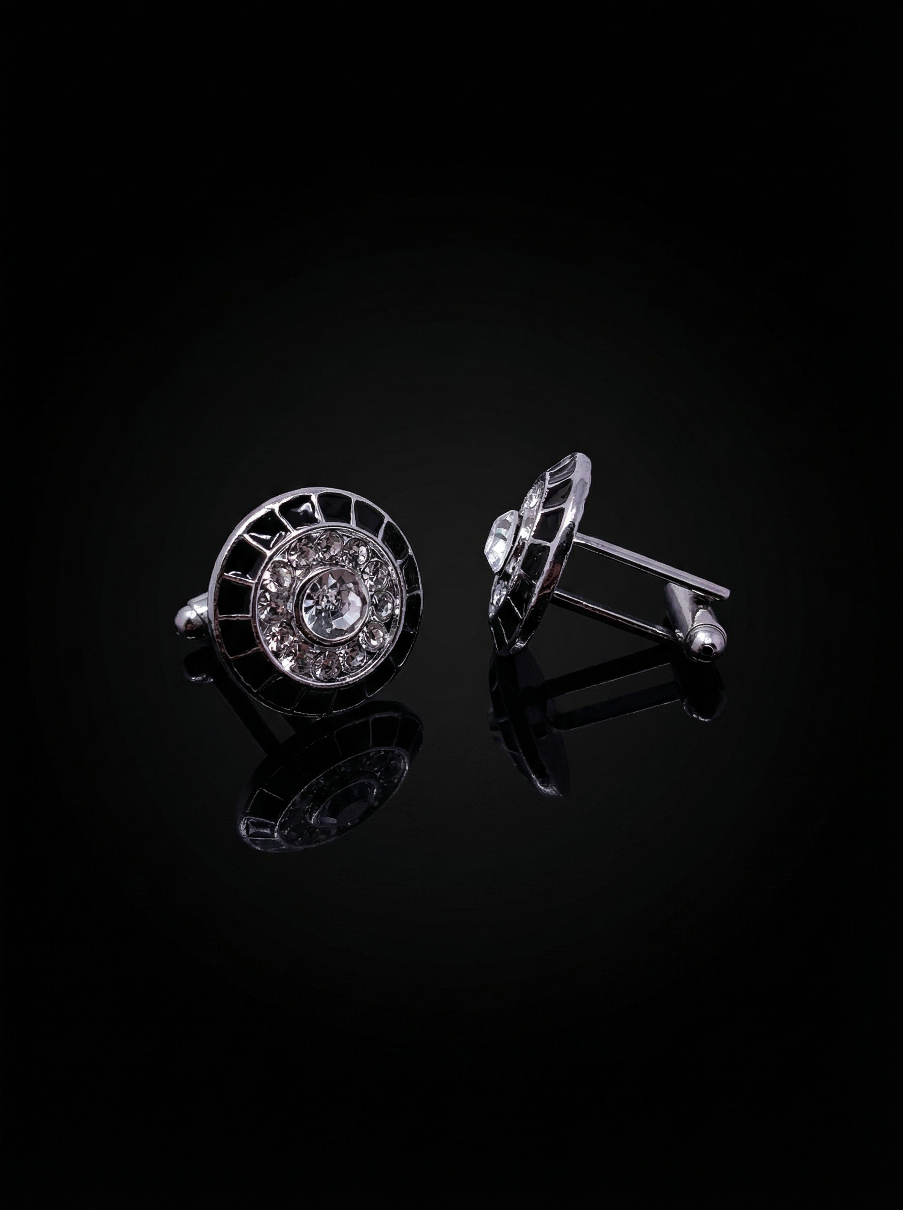 Crystal Black Cufflinks Tivaaro