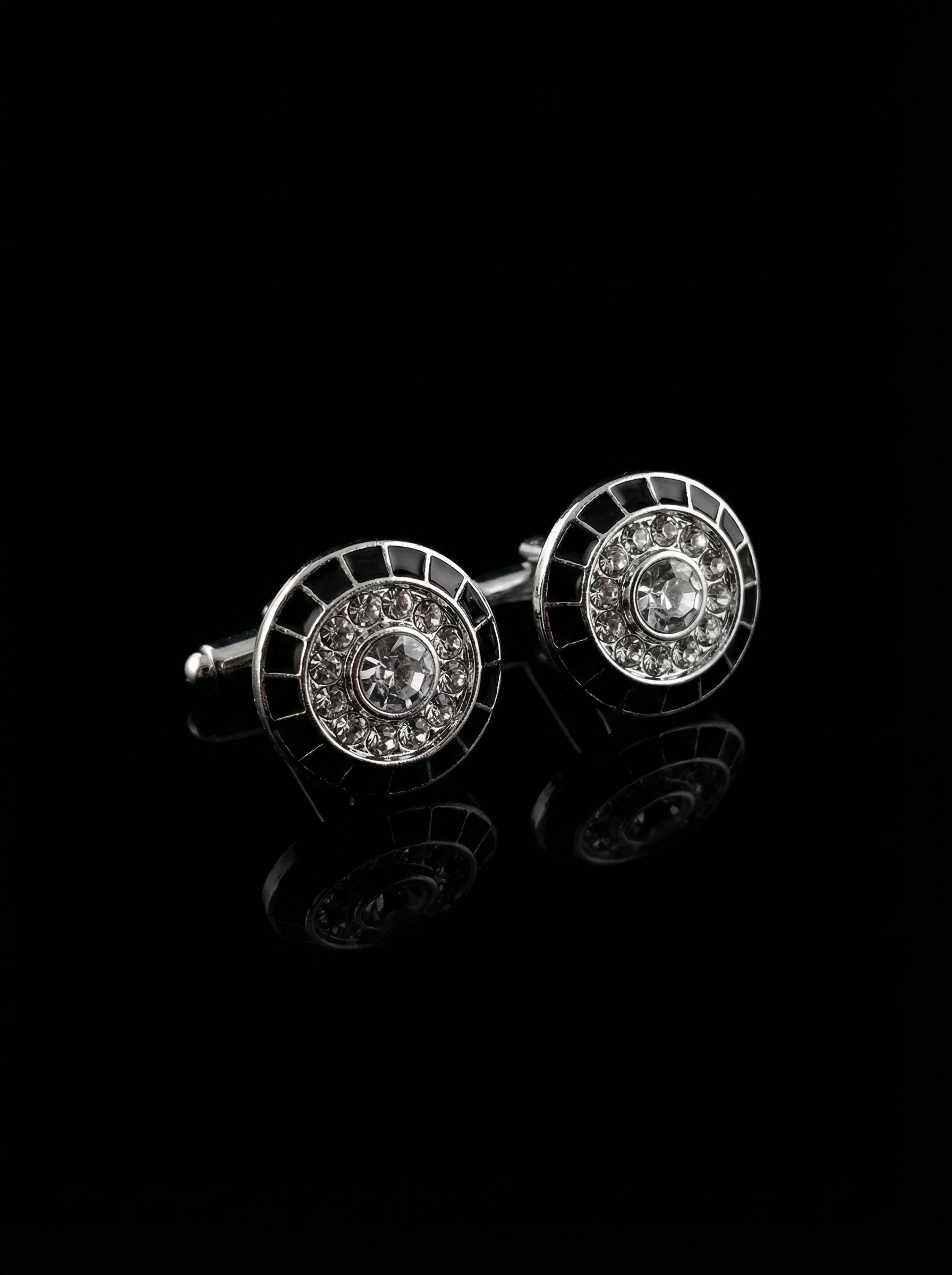 Crystal Black Cufflinks Tivaaro